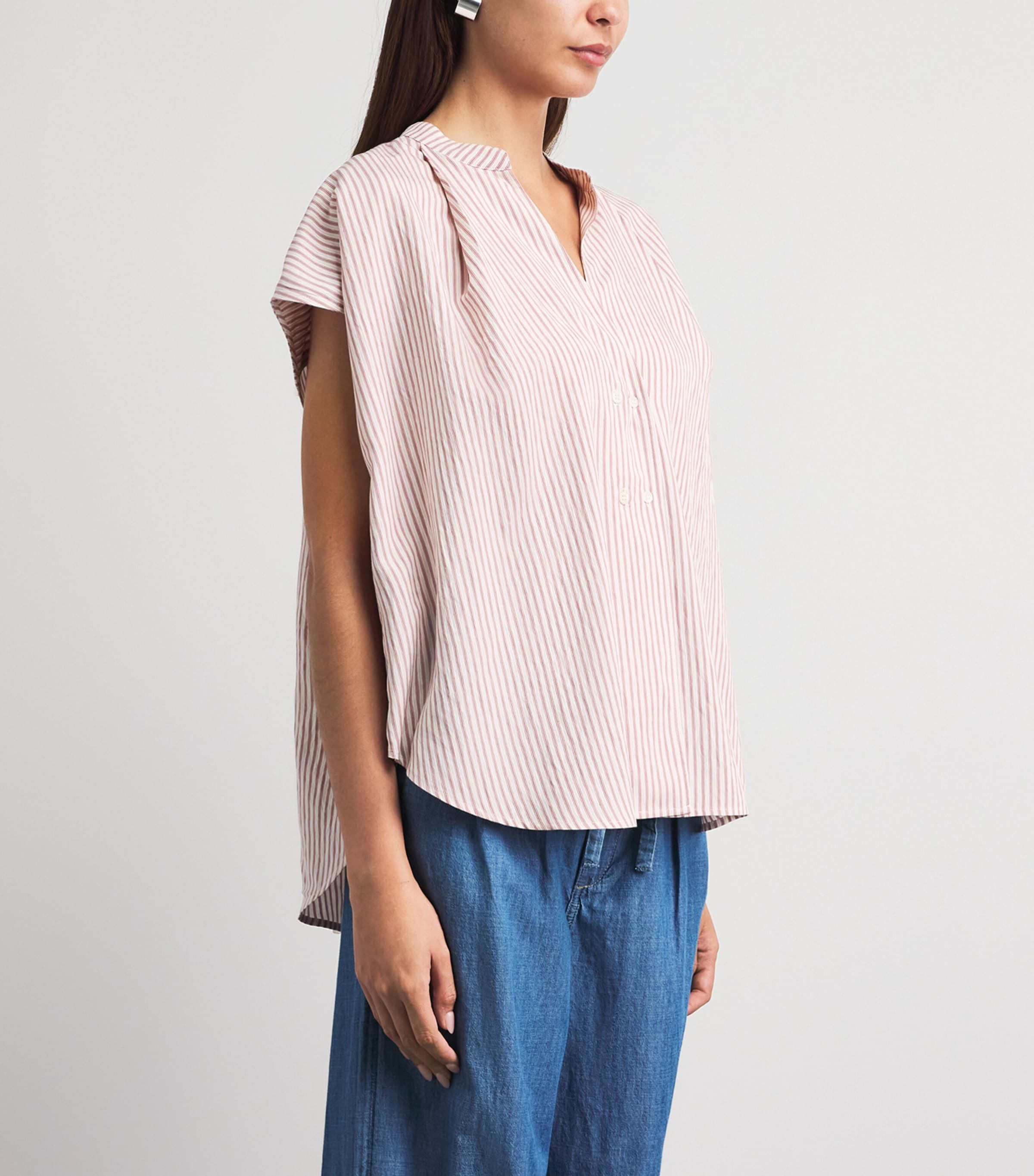 Citizens of Humanity Womens Stripe Penelope Blouse Raspberry Stripe Image 4