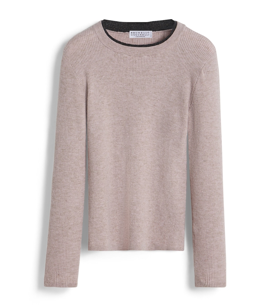Brunello Cucinelli Kids Cashmere-Blend Long-Sleeve T-Shirt (4-6 Years) Image 1