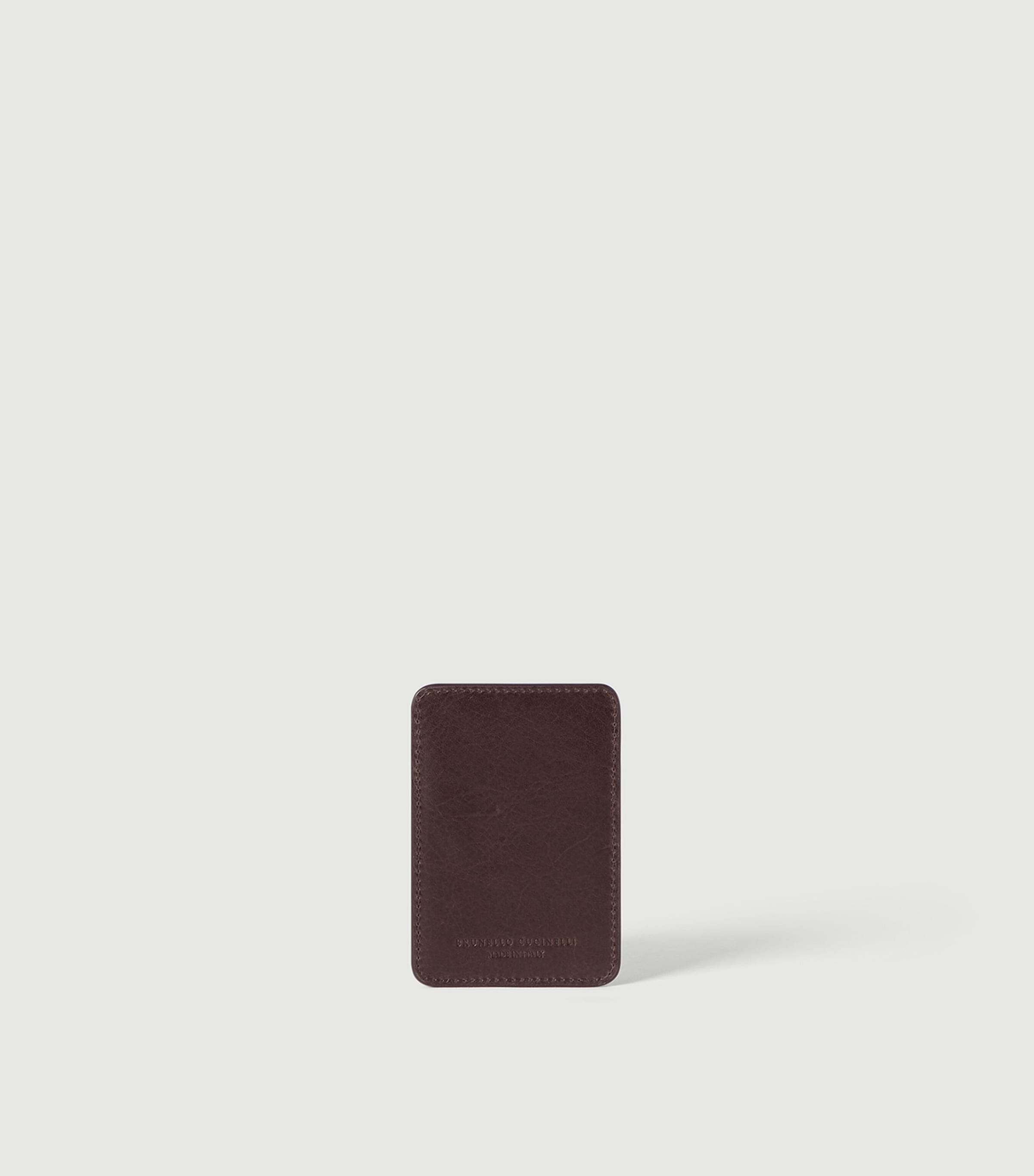 Brunello Cucinelli Leather Card Holder Dark Brown Image 3