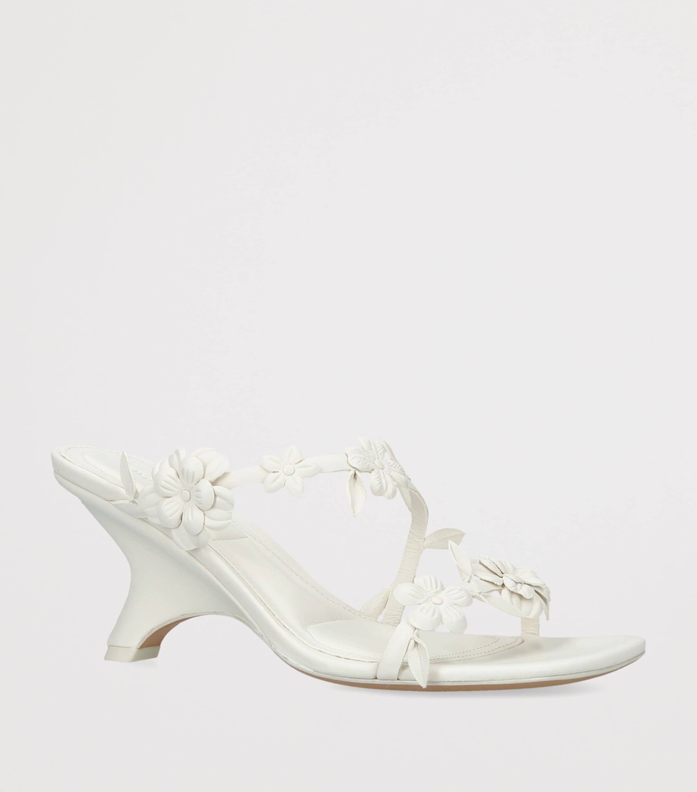 Simkhai Leather Floral Willow Heeled Sandals 75 White Image 2
