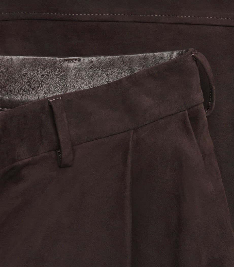 Suede Sonata Wide-Leg Trousers D80 DARK CHOCOLATE Image 5