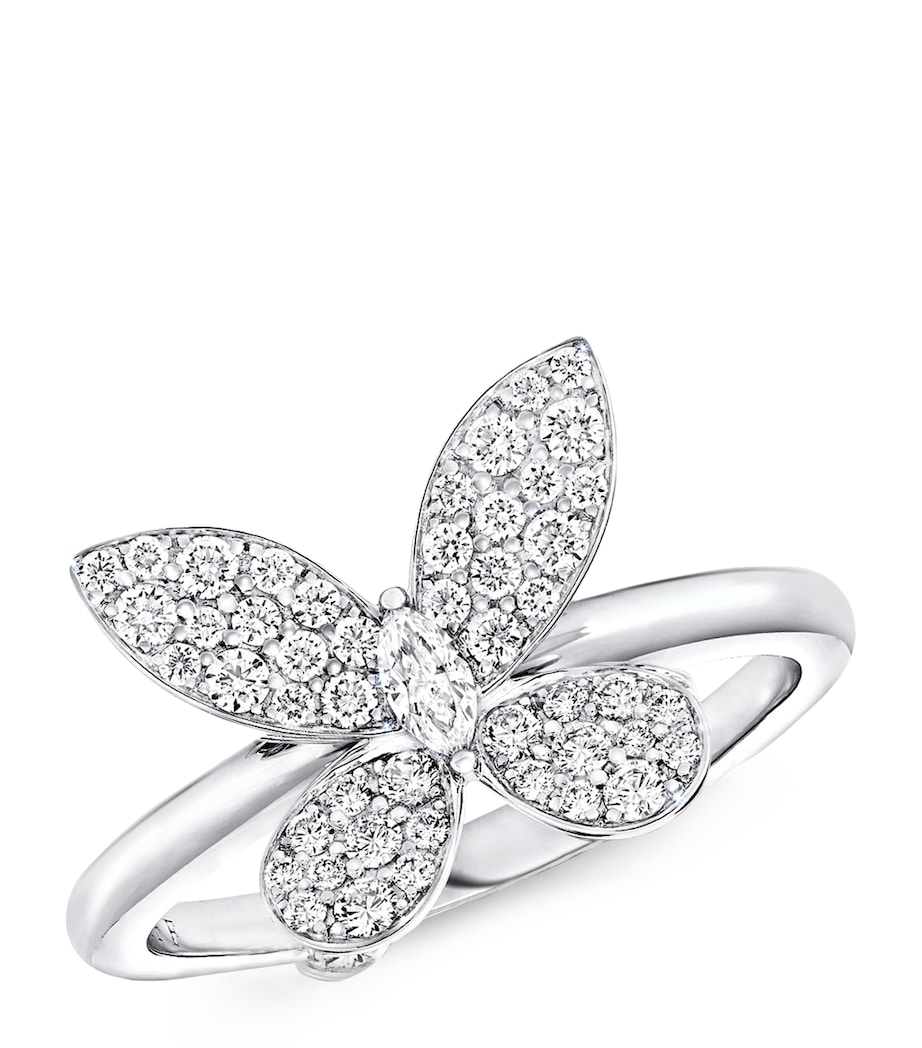 White Gold and Diamond Butterfly Ring WHITE GOLD Image 1