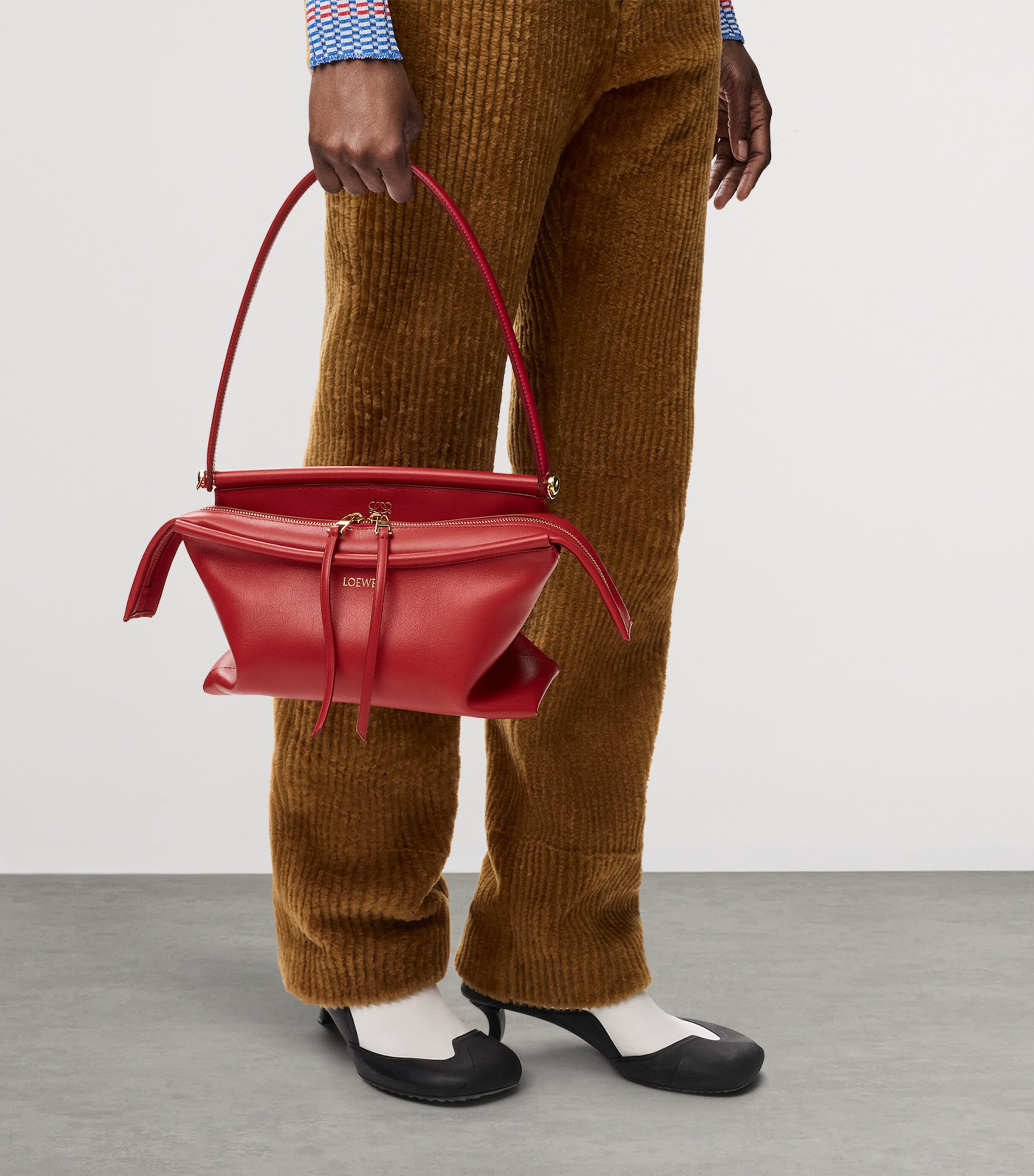 LOEWE Small Leather Whisker Shoulder Bag Carmine Red Image 2