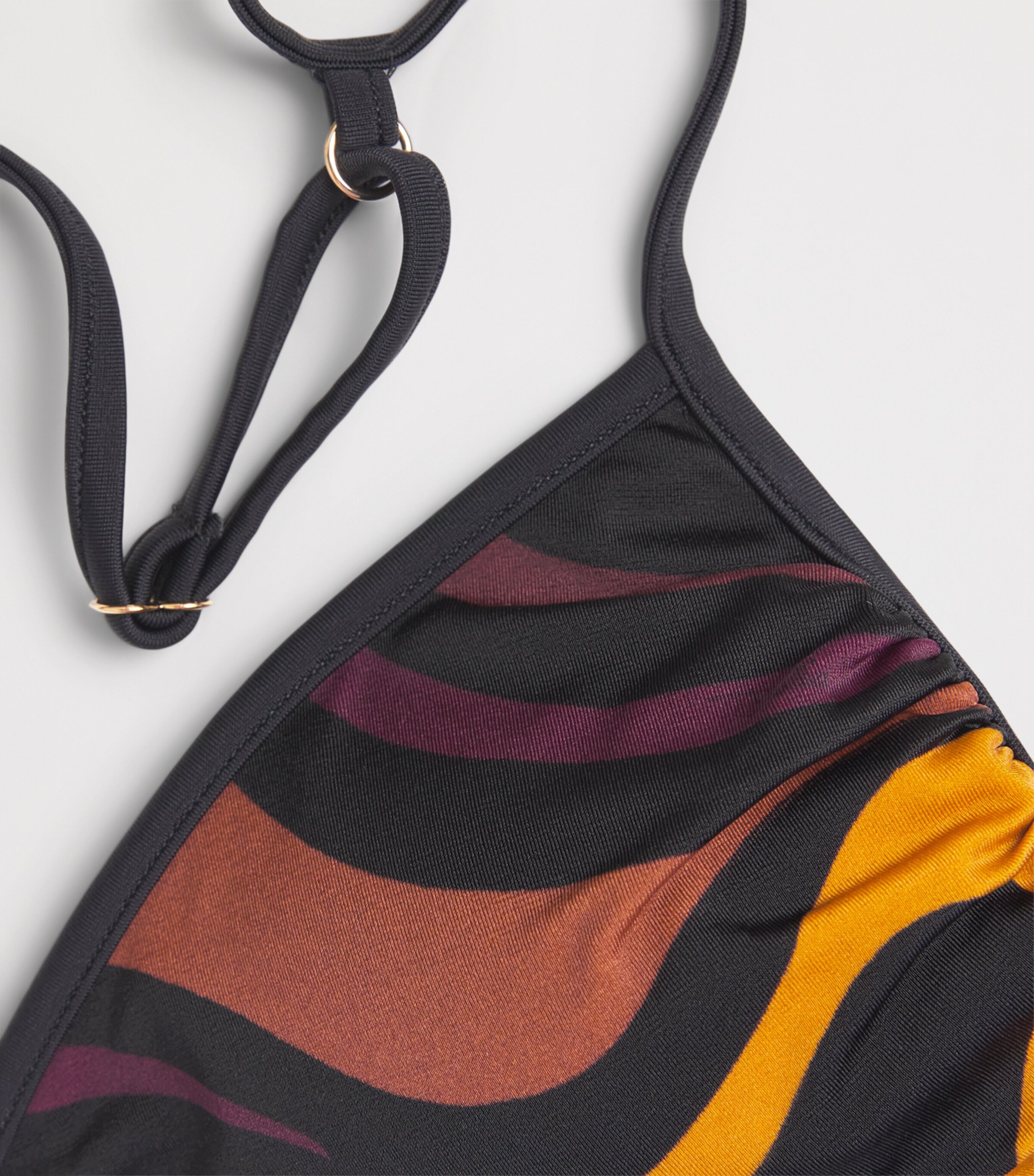 PUCCI Womens Marmo Print Triangle Bikini Top Bordeaux Gold Image 4