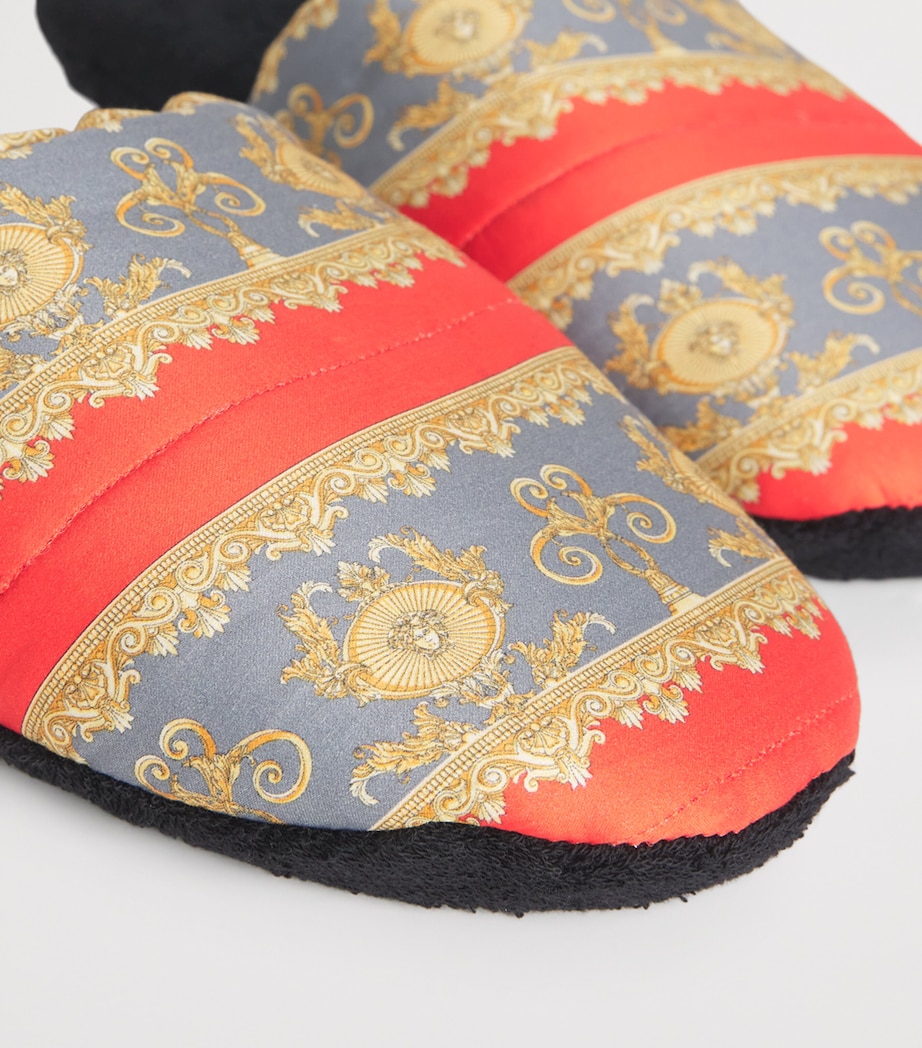 Terry Cotton Baroque Slippers SCRLT/ELEPHNT GREY Image 5