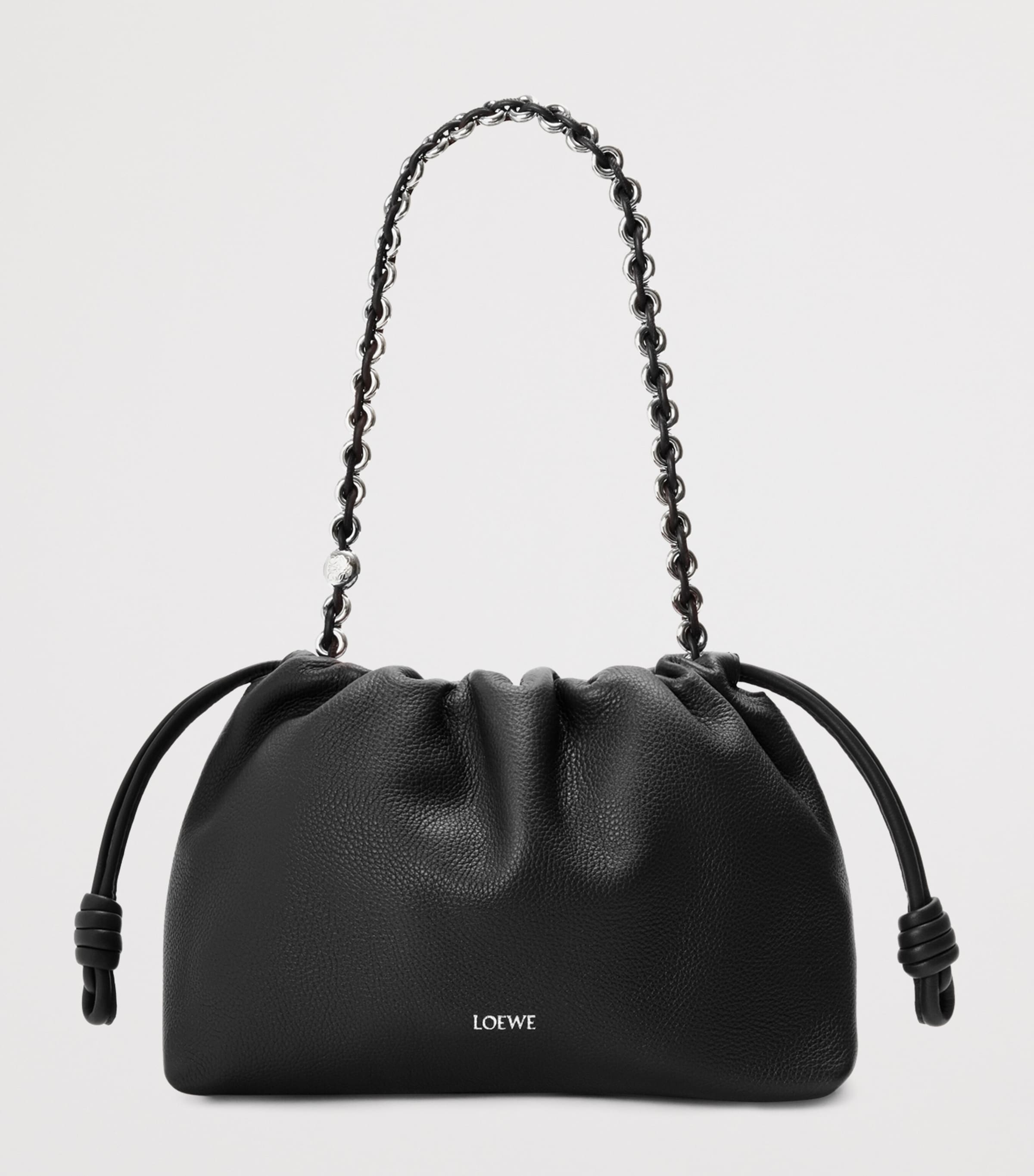 Medium Leather Flamenco Shoulder Bag BLACK Image 2