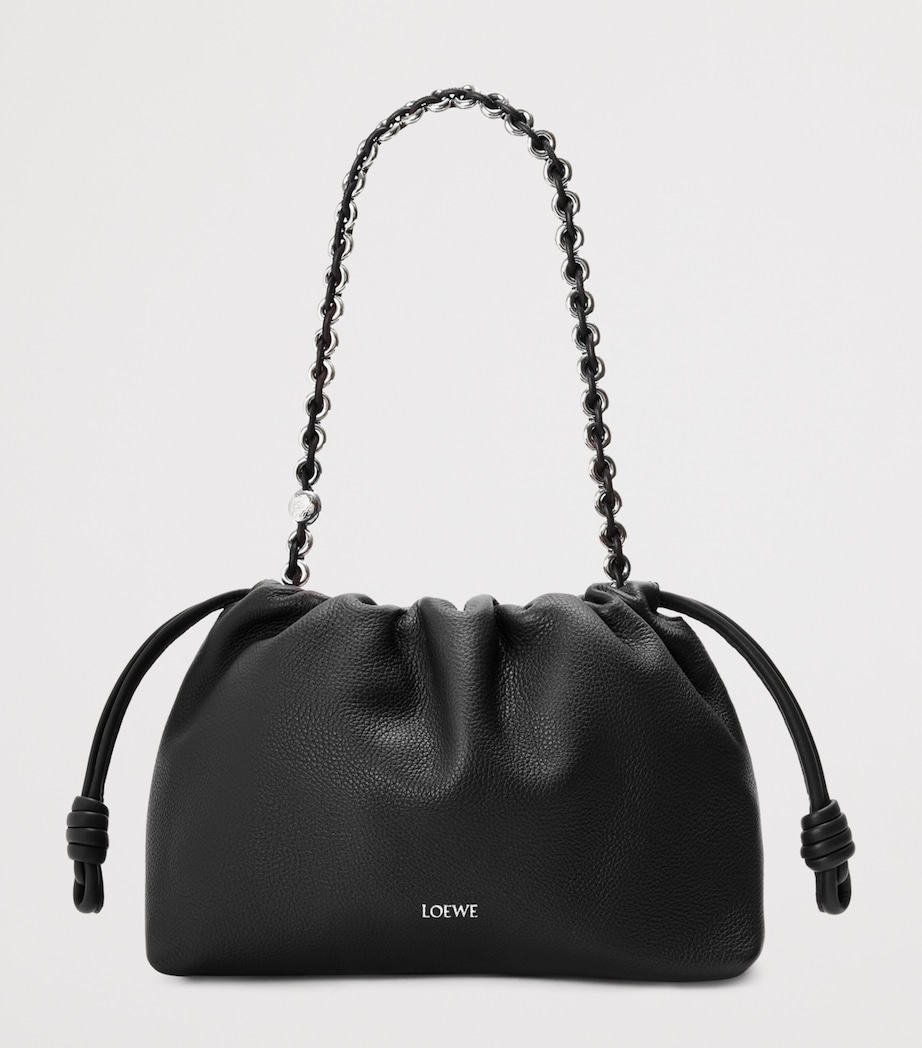 Medium Leather Flamenco Shoulder Bag BLACK Image 2