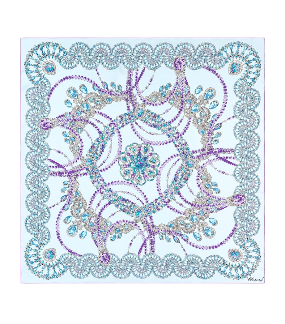 Chopard Organic Silk Precious Lace Square Scarf Light Blue Image 1