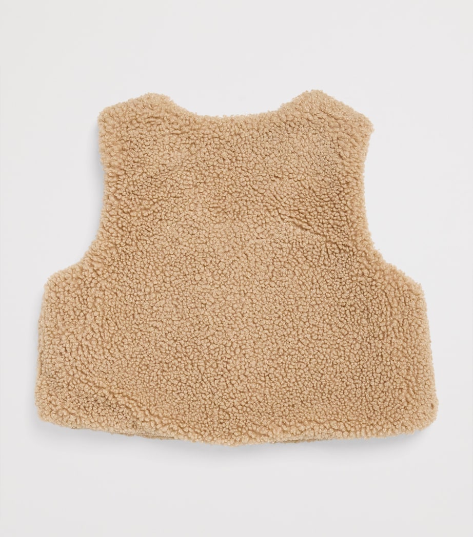 Faux Shearling-Corduroy Reversible Gilet (0-18 Months) MUSHROOM Image 2