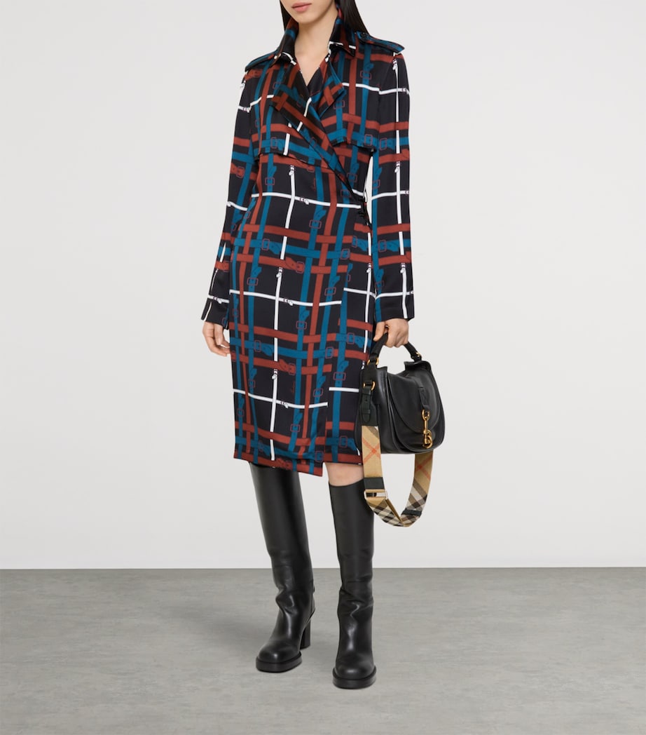 Belt Print Trench Dress PETROL BLUE PATTERN Image 2