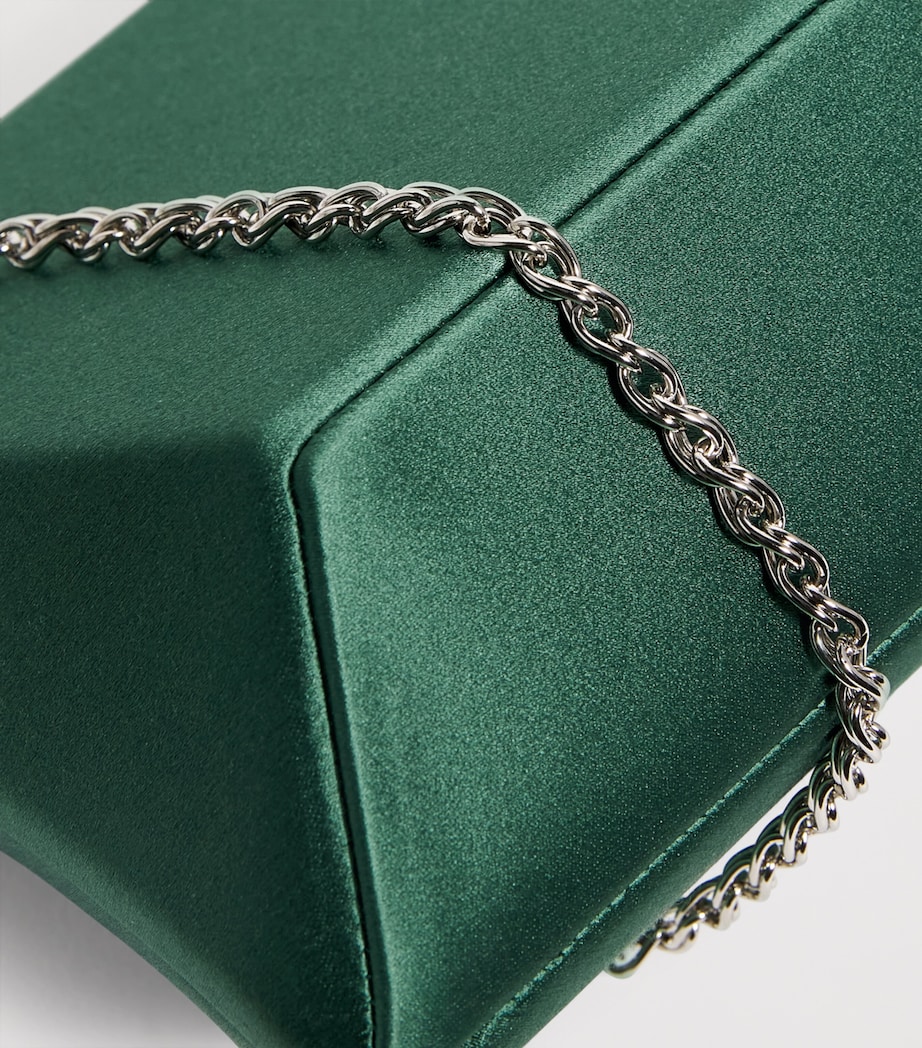 Satin Lally Clutch Bag 0455 GREEN SATIN Image 6