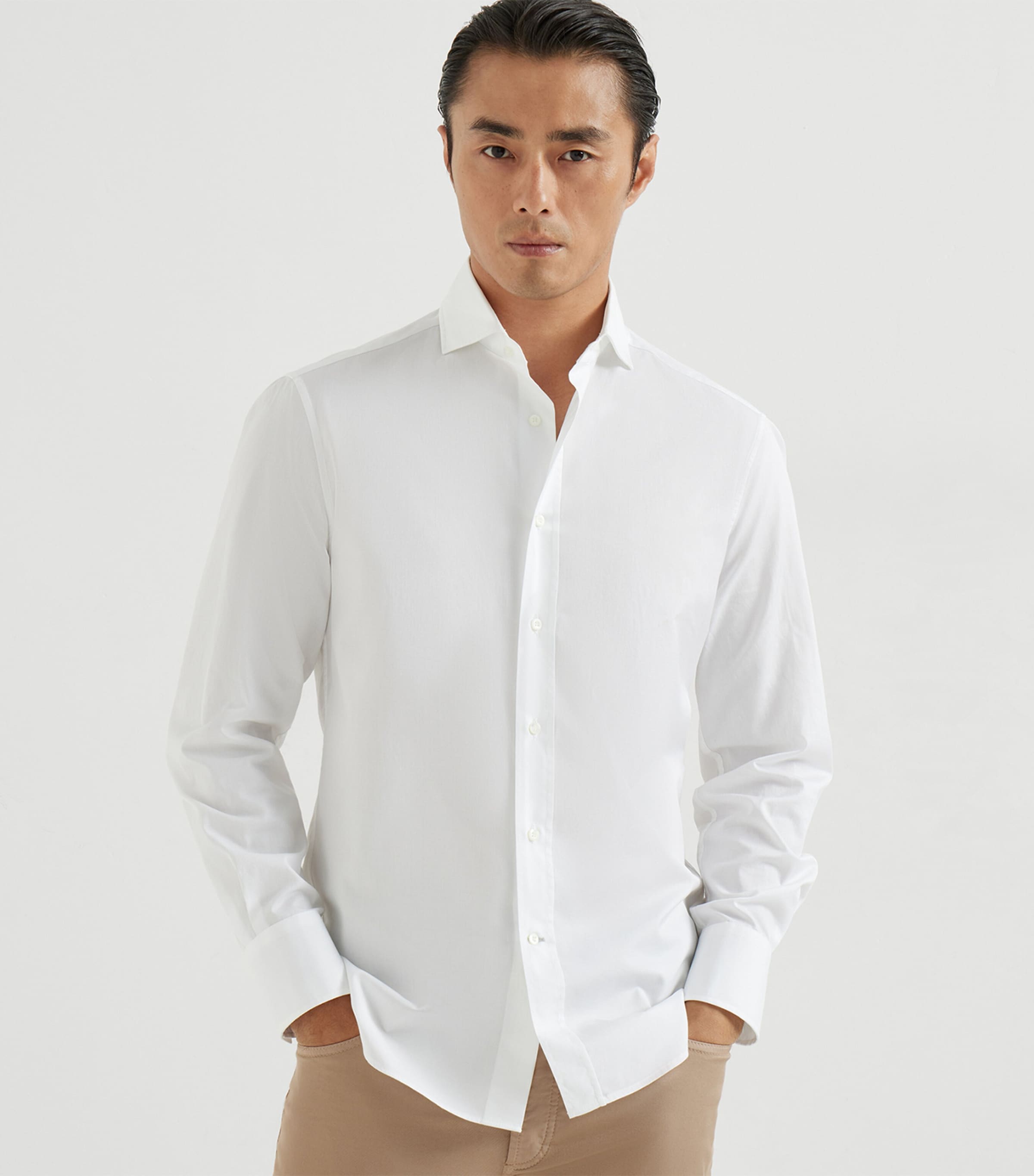Brunello Cucinelli Mens Cotton Slim Shirt Image 3