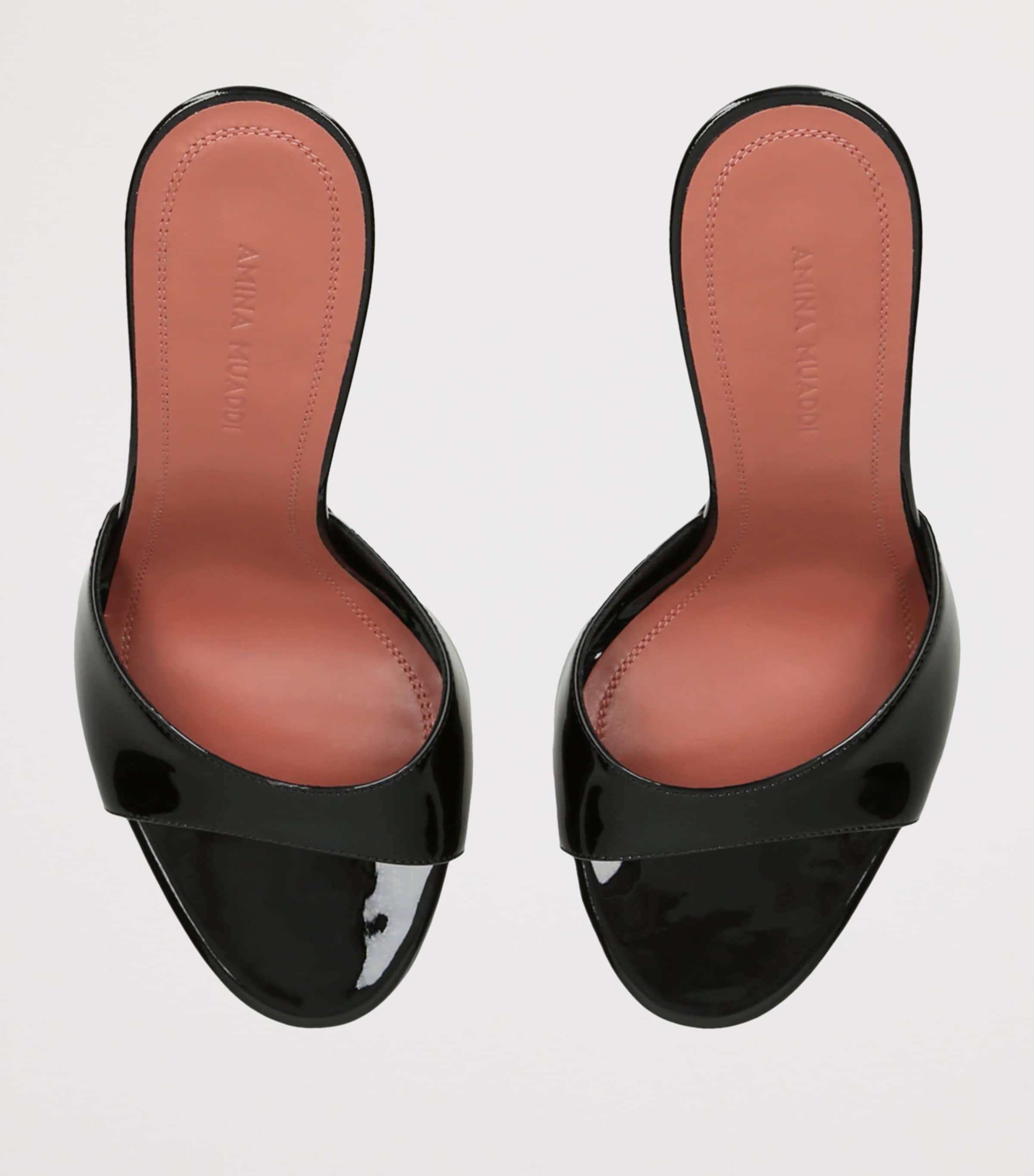 Patent Leather Elodie Heeled Mules 105 BLACK Image 4
