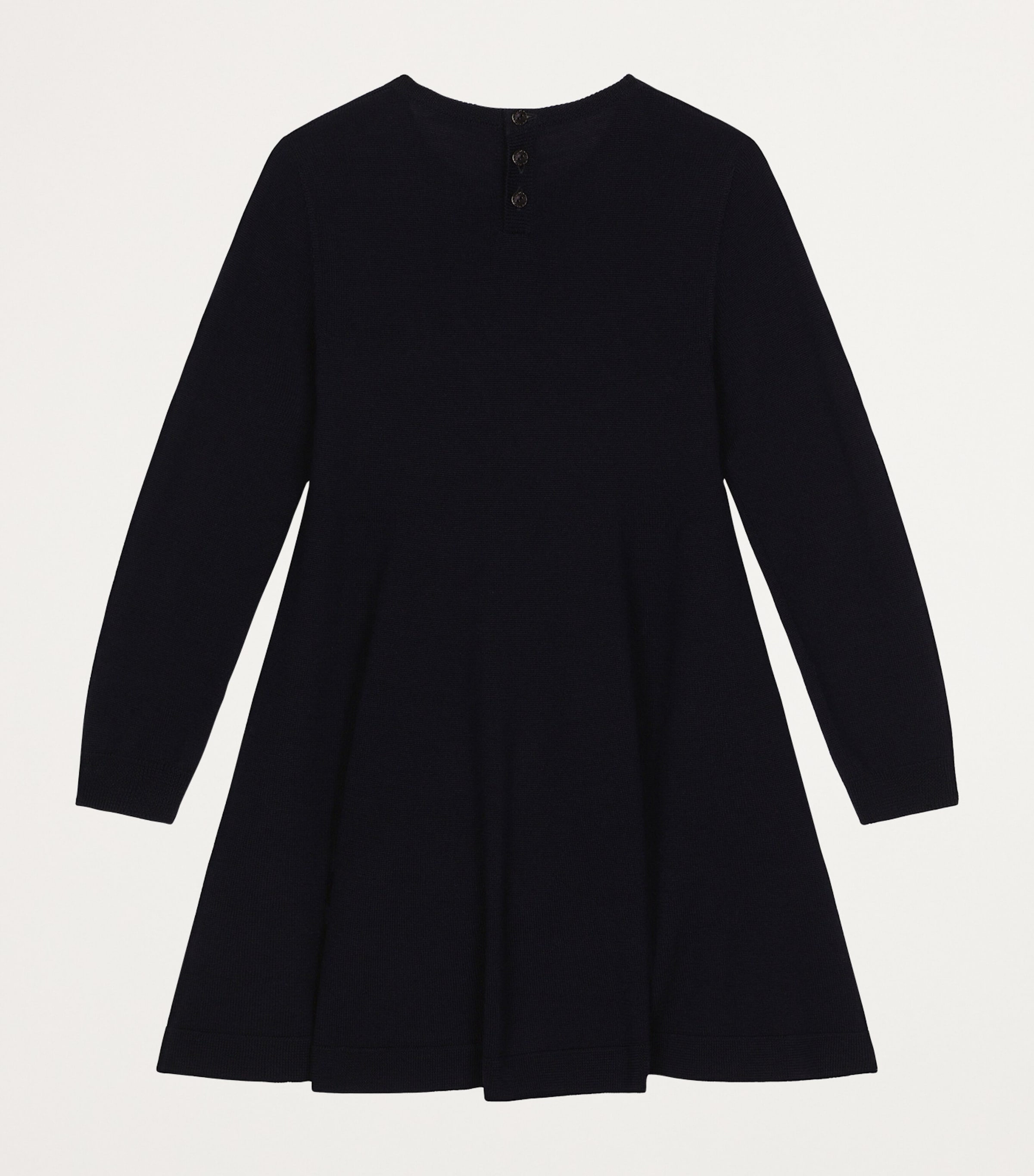 Wool Logo-Embroidered Dress (8-12 Years) B6712-BLUE Image 2