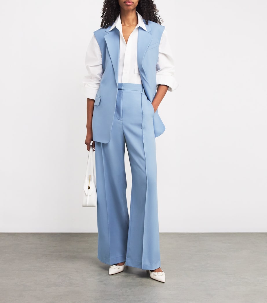 Wool Atlantis Wide-Leg Trousers M60 CORNFLOWER BLUE Image 2