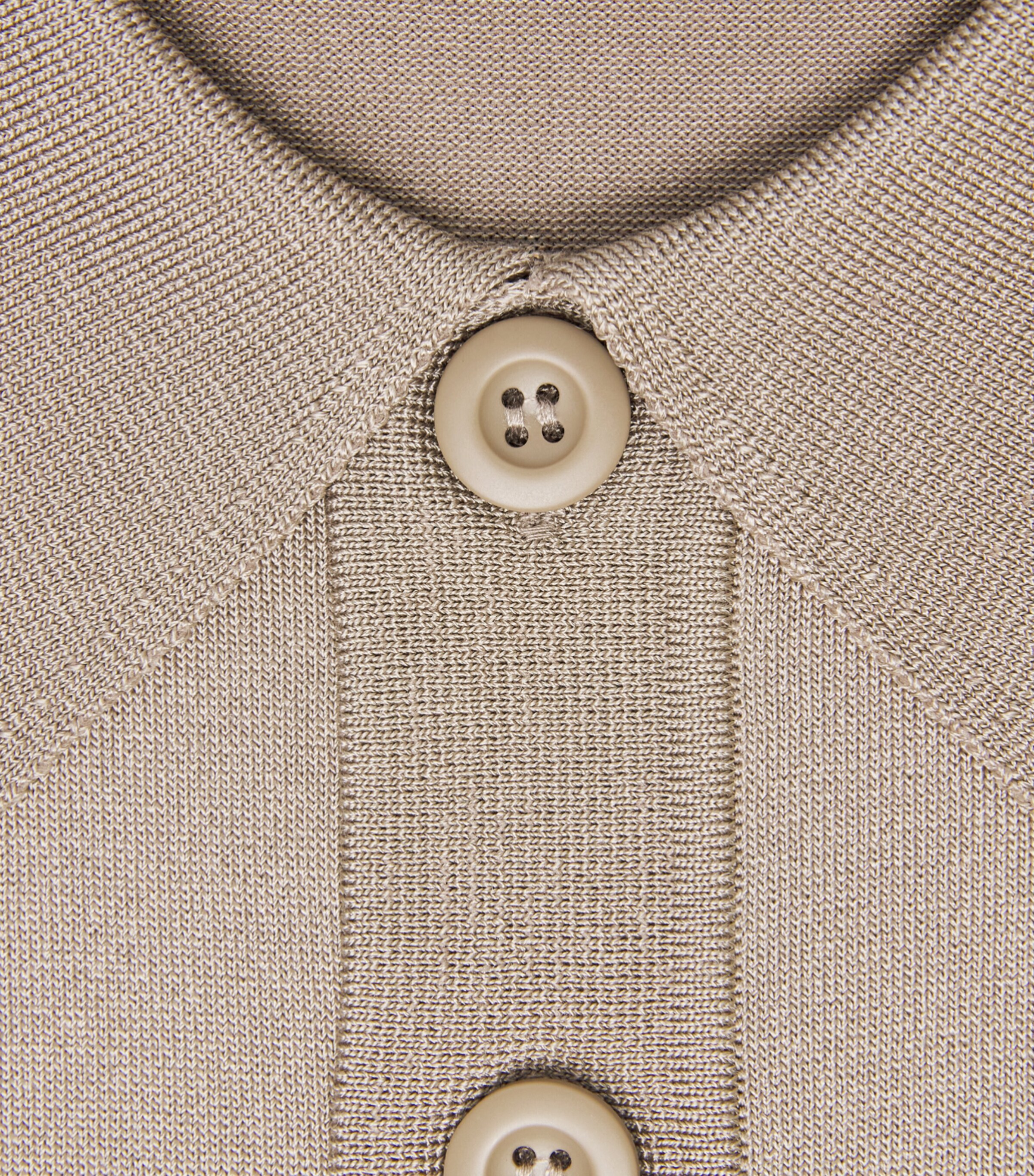 Sandro Paris Mens Knitted Polo Shirt Light Taupe Image 6