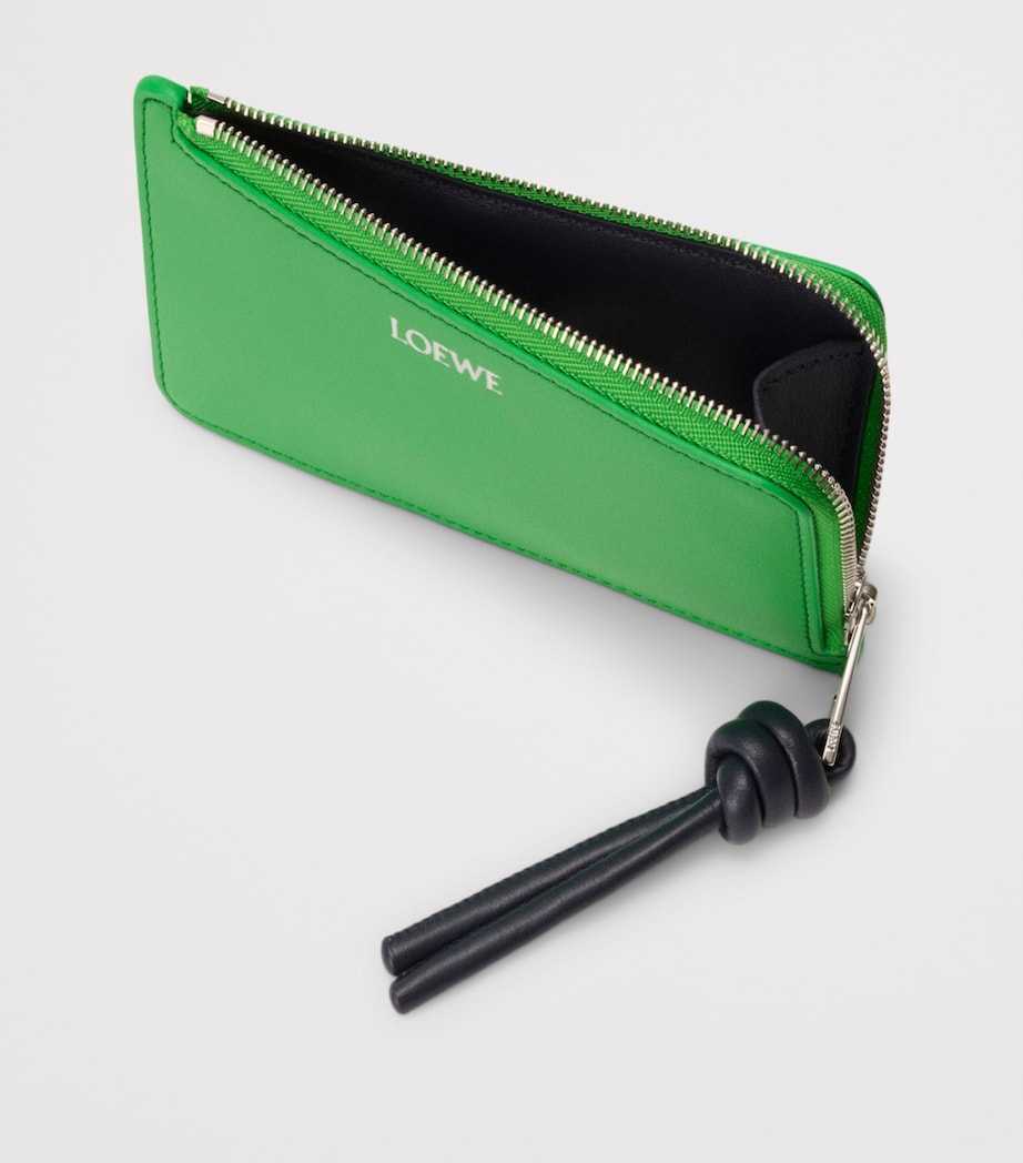 LOEWE Leather Knot Card Holder Clover Green Image 2