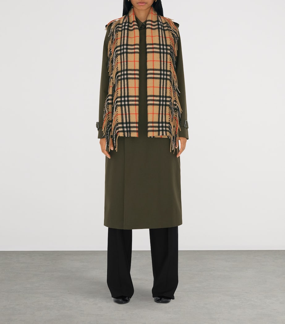 Cashmere Check Happy Scarf SAND Image 6