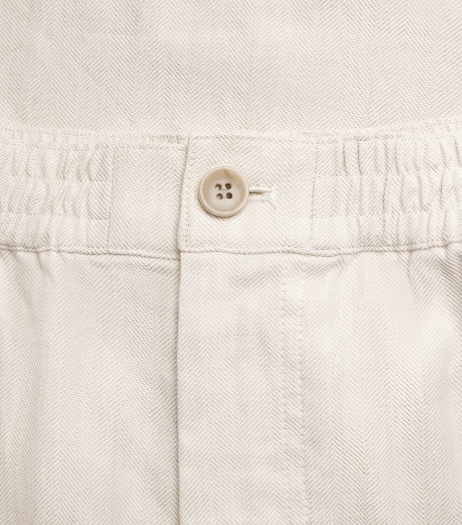 PAIGE Mens Stretch-Cotton-Linen Eberton Trousers Fossil Hrrngbn Image 6