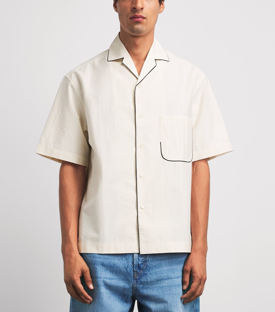 Jacquemus Mens Cotton Pyjama Short-Sleeve Shirt Off White Image 4