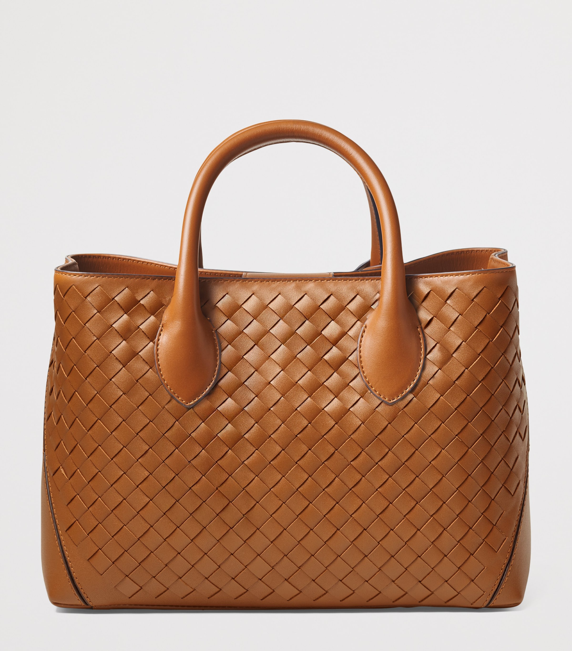 Midi Leather London Tote Bag TAN Image 3