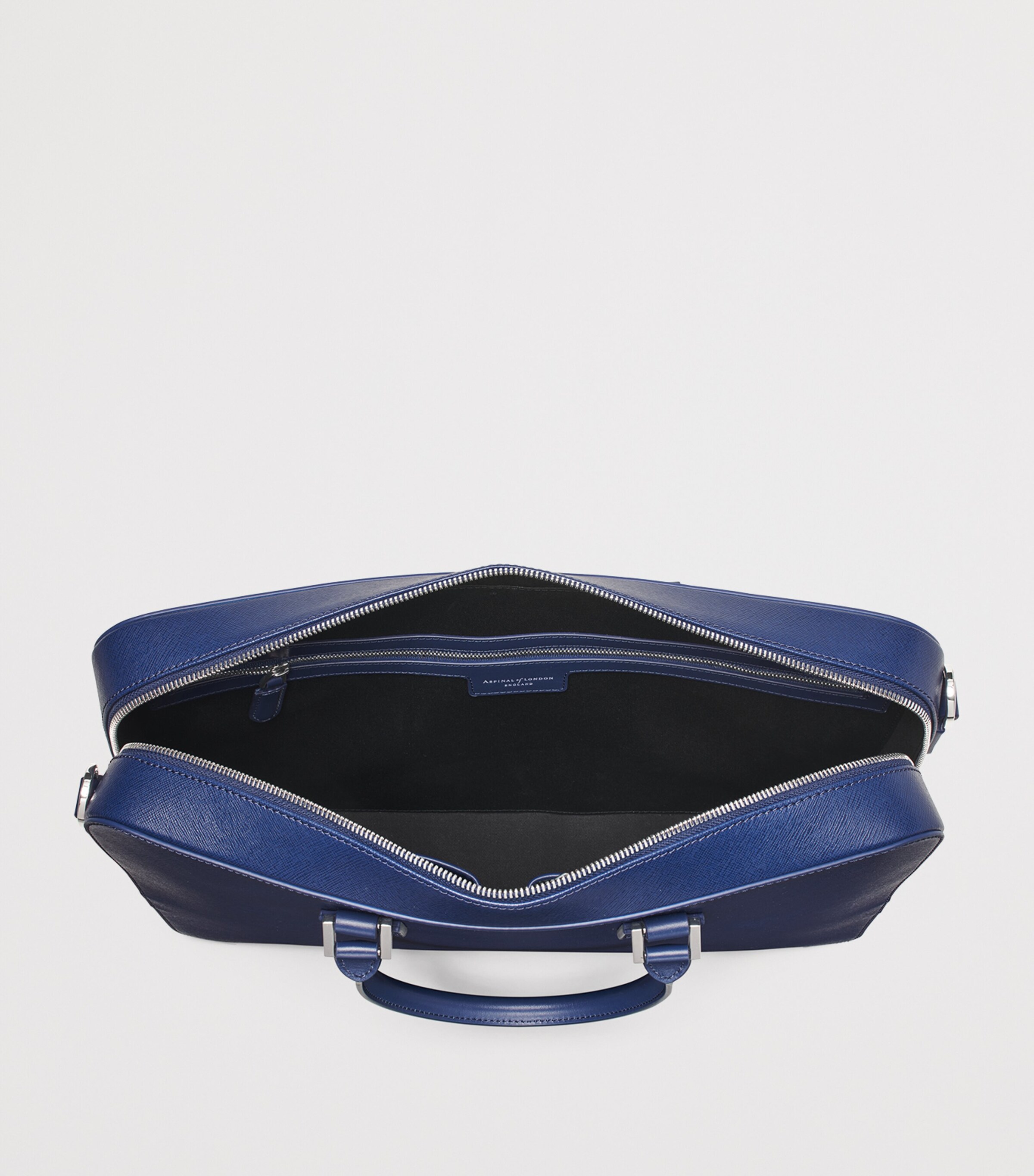 Aspinal Of London Mens Leather Mount Street Laptop Briefcase Bag Caspianblue Image 5