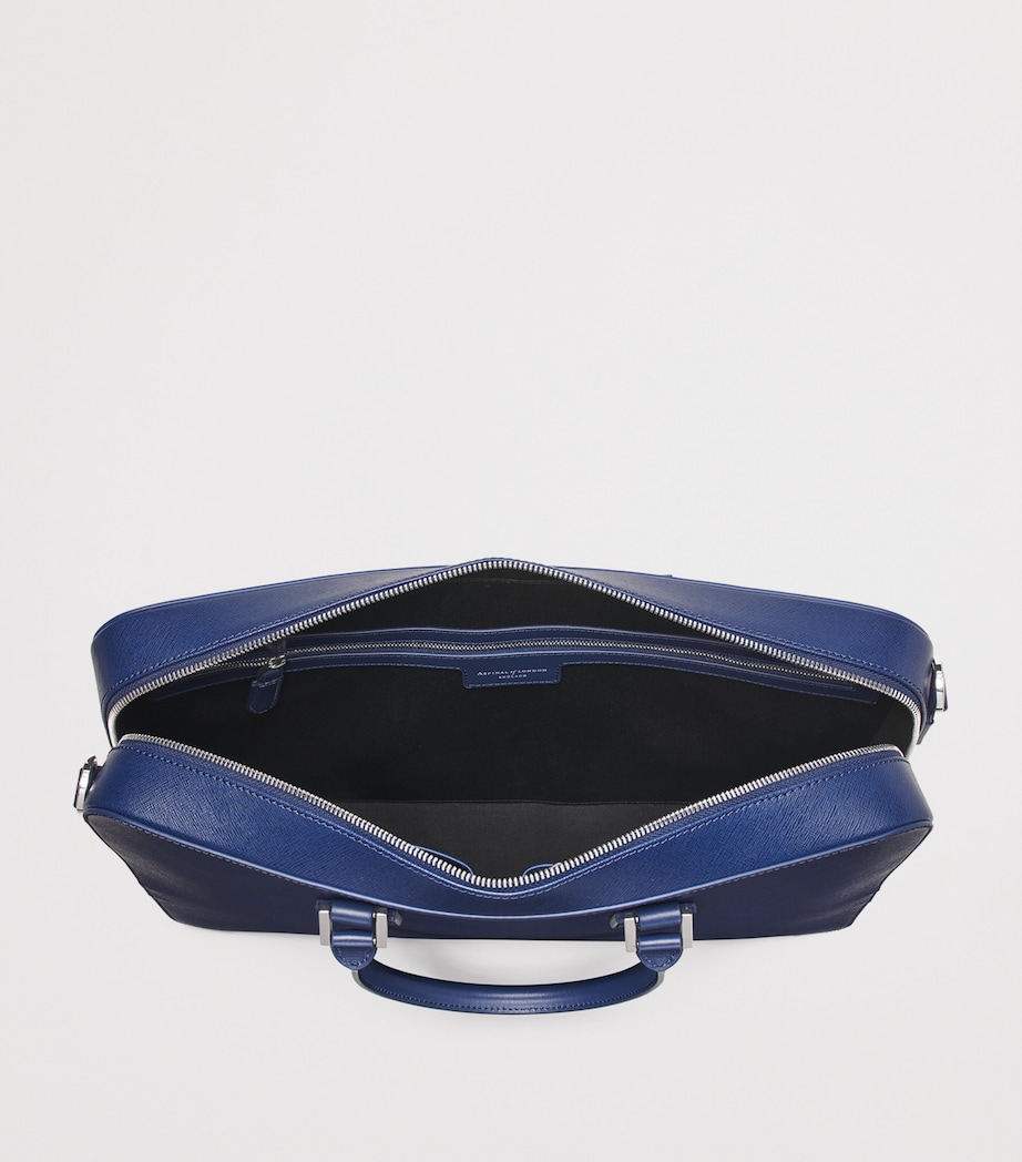 Aspinal Of London Mens Leather Mount Street Laptop Briefcase Bag Caspianblue Image 5