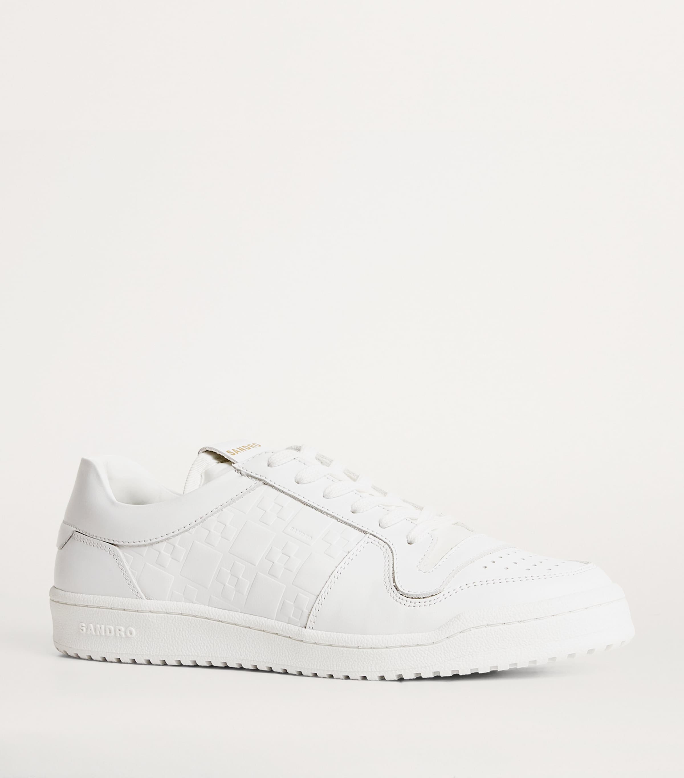 Leather Cross Sneakers WHITE Image 5