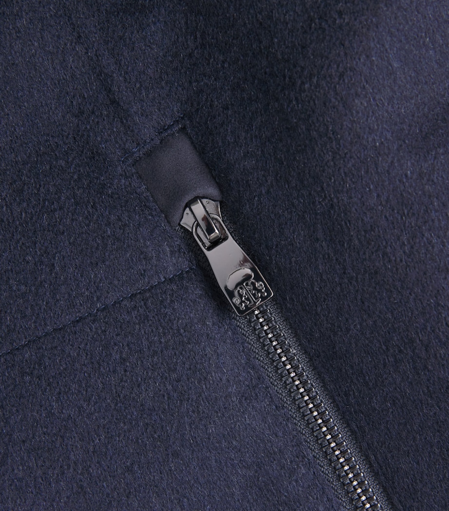 Corneliani Mens Virgin Wool Padded Gilet Navy Blue Image 6