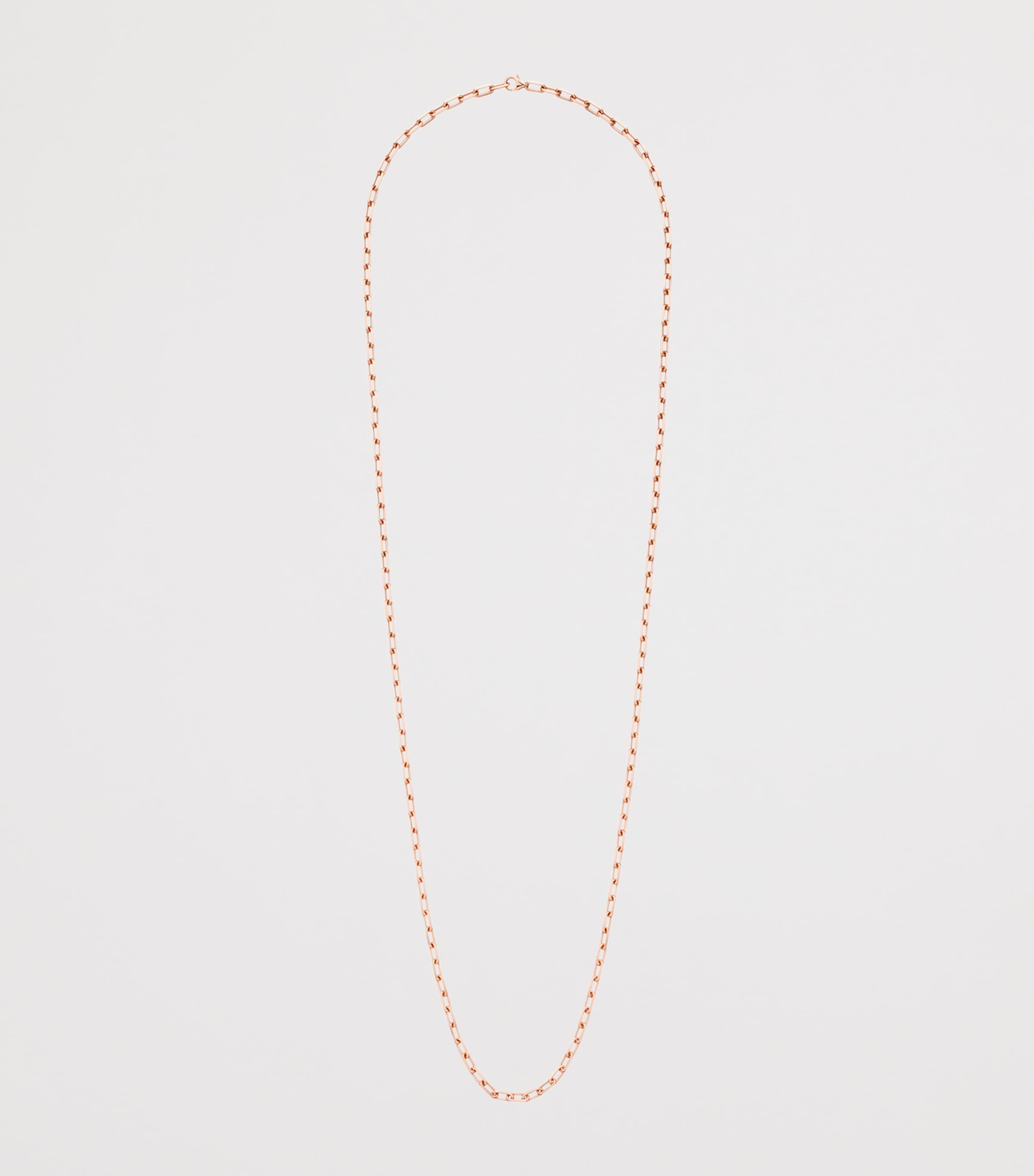 Small Rose Gold Santos de Cartier Long Chain Necklace ROSE GOLD Image 2