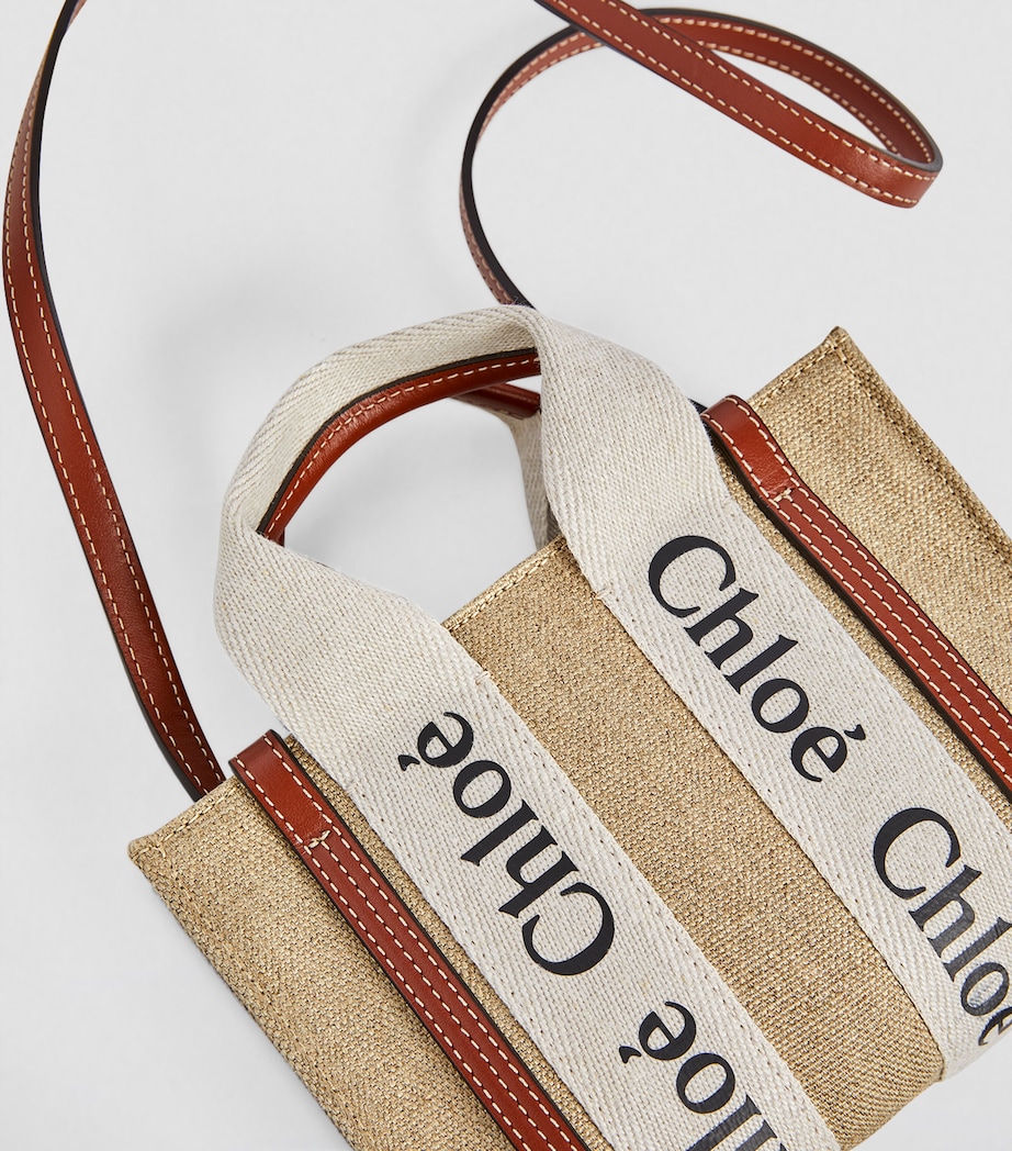 Mini Woody Tote Bag WHITE BROWN 1 Image 7