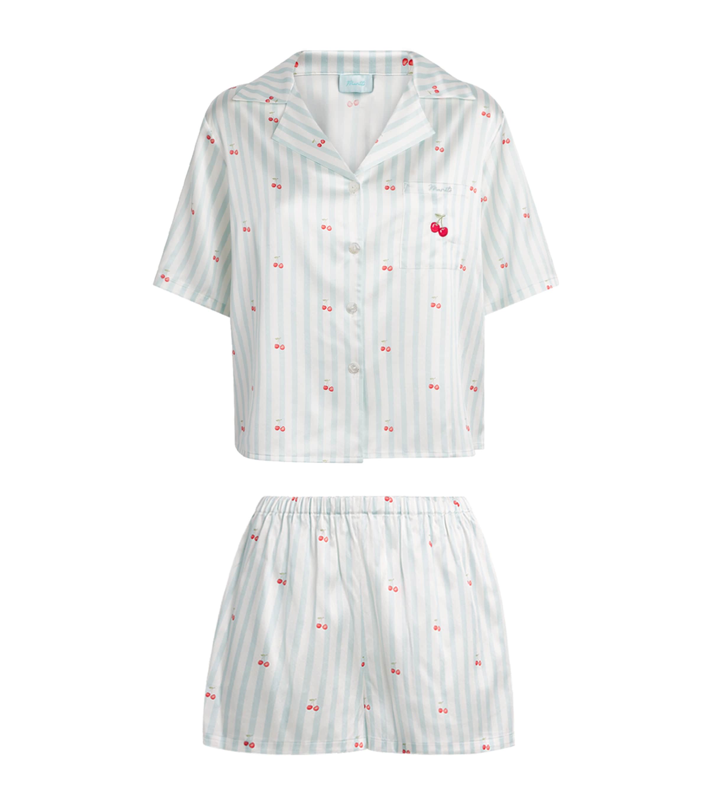 Manito Summer Fruits Short Pyjama Set In Blue