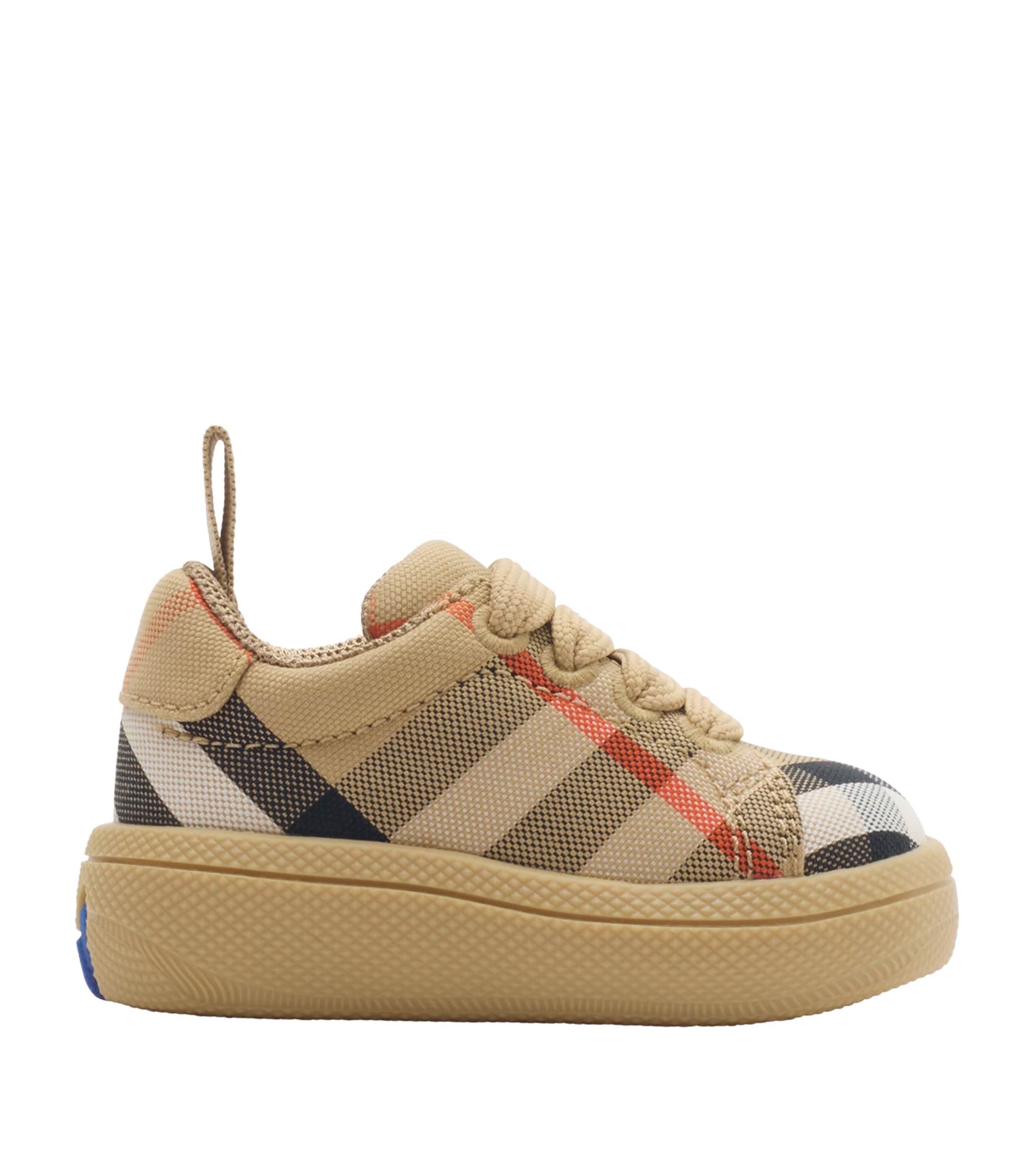 Burberry Cotton Check Sneakers In Sand