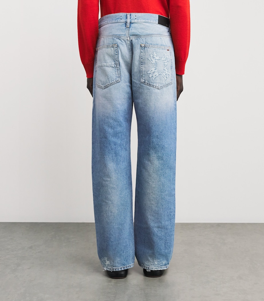 Monogram-Repaired Straight Jeans SURF INDIGO Image 4
