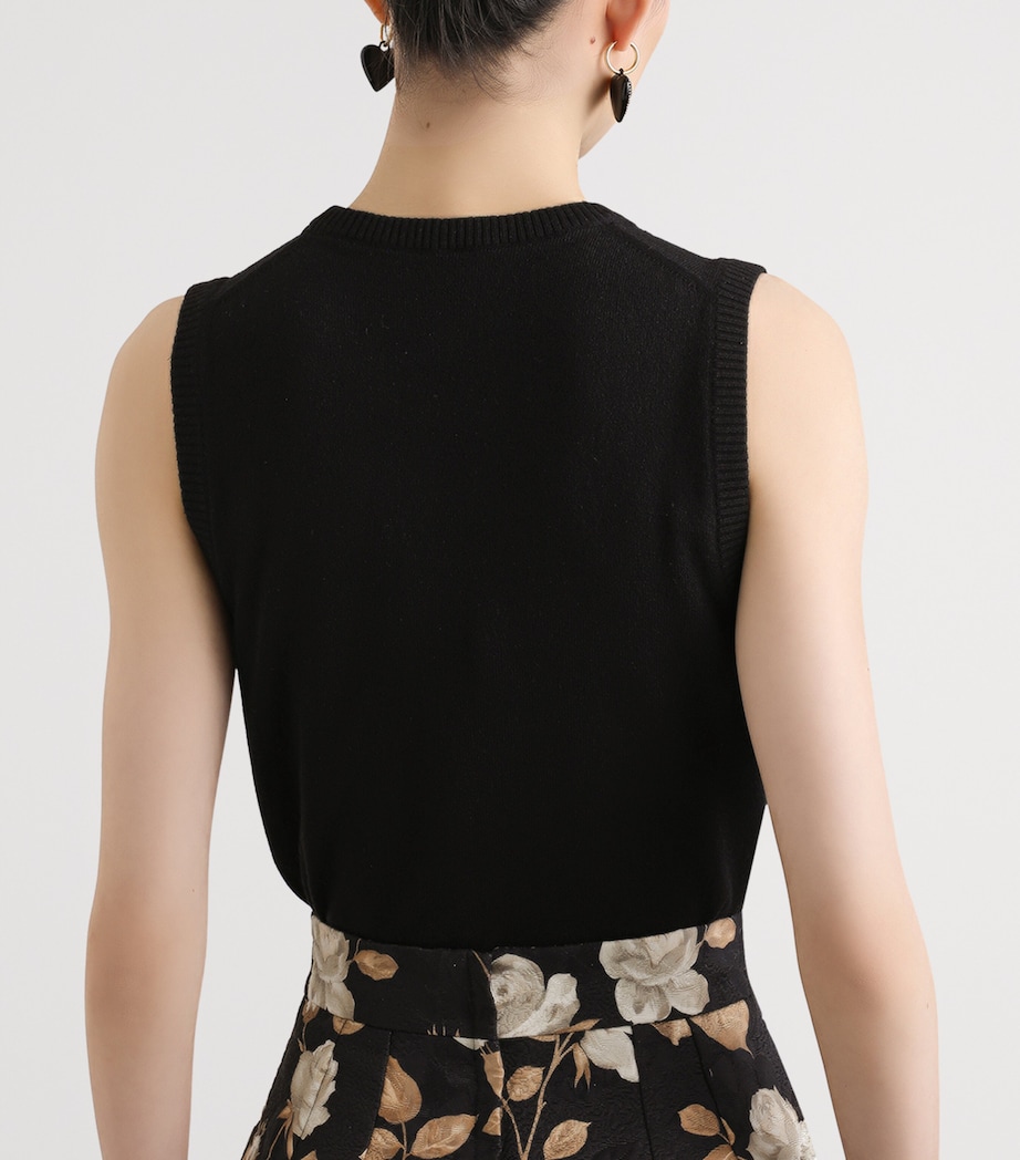 Cashmere Sweater Vest N0000-BLACK Image 3