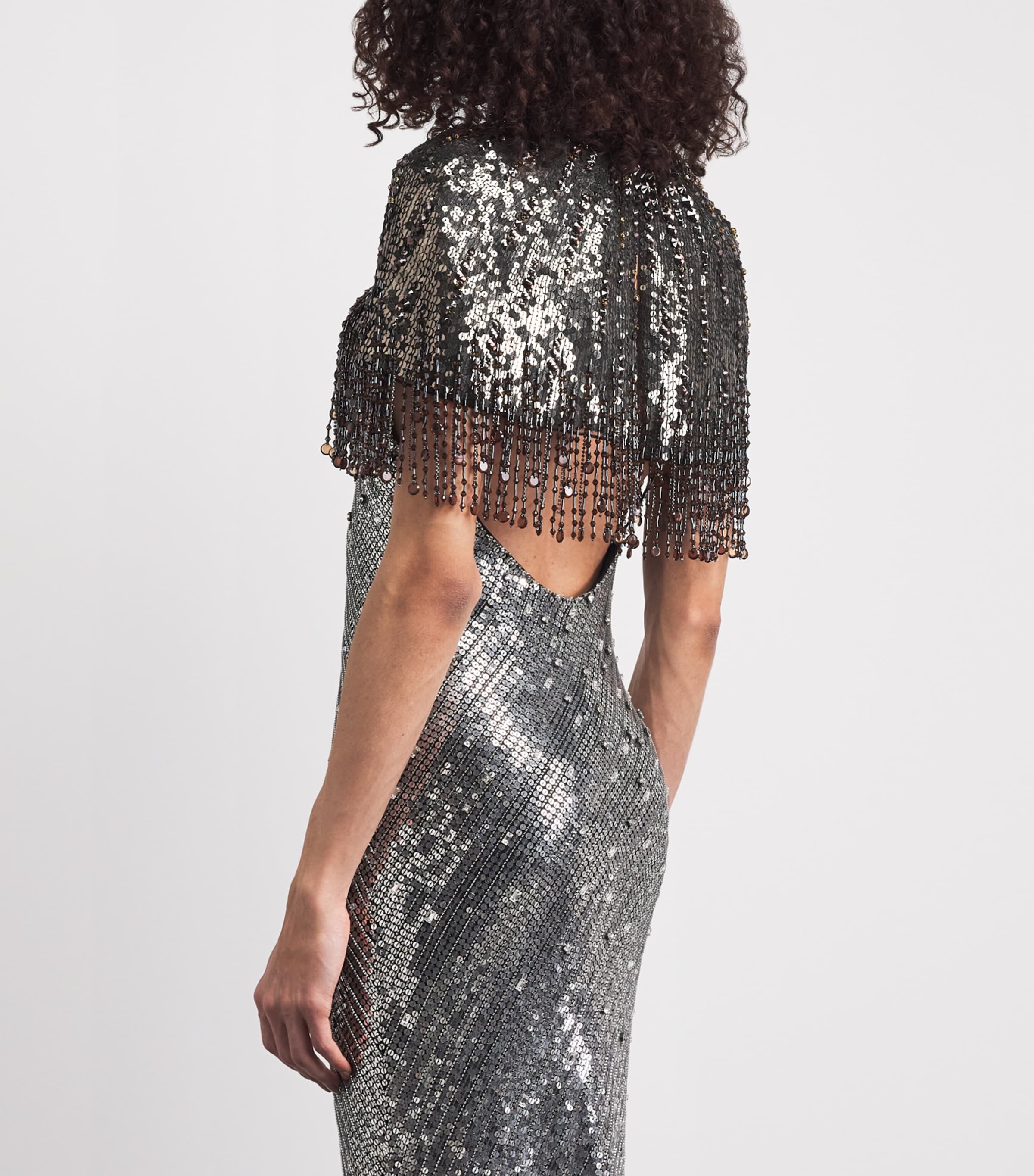 Jenny Packham Womens Sequin Dazzle Dream Cape Ombre Gnmtl/liquorce Image 5