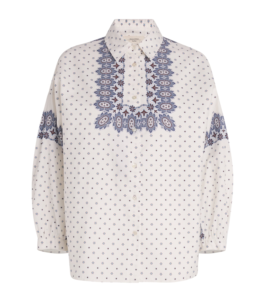Cotton Floral Print Shirt IVORY Image 1
