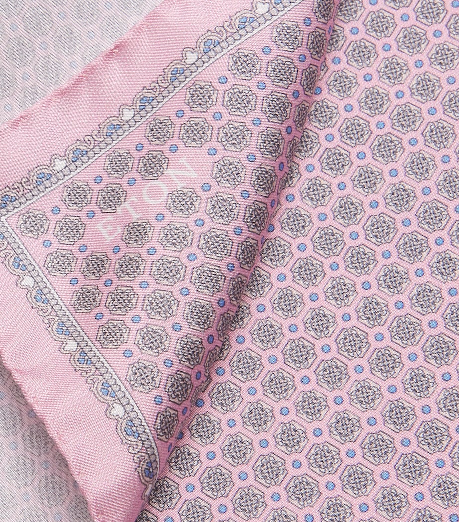 Silk Geometric Pocket Square LIGHT PINK Image 3