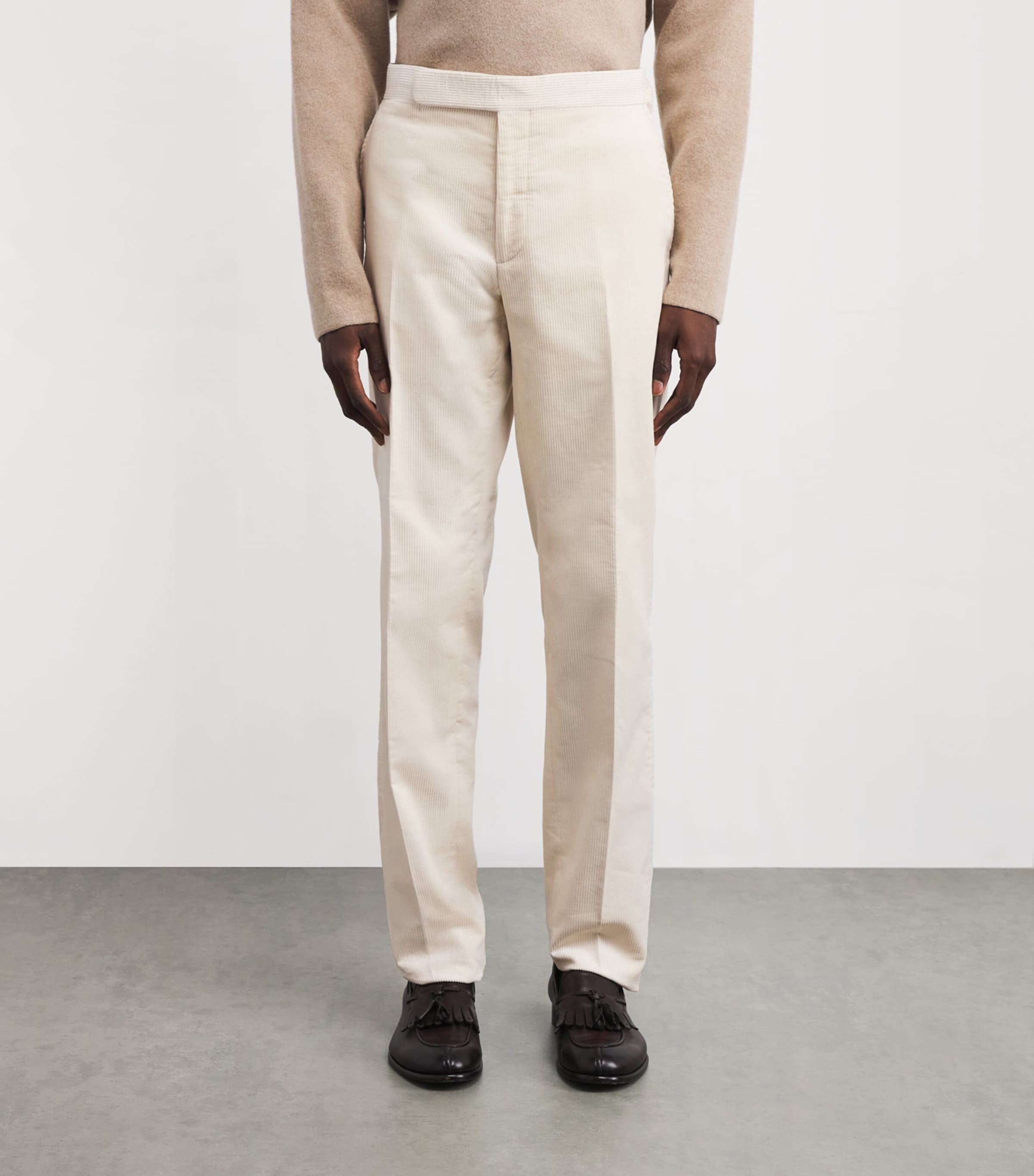 Ralph Lauren Purple Label Mens Cotton Corduroy Trousers New Classic Cream Image 3