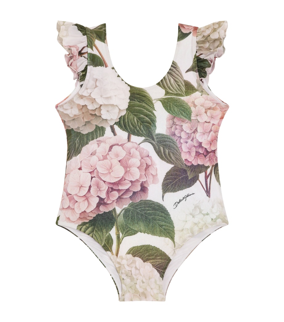 Dolce&Gabbana Kids Floral Swimsuit (8-12+ Years) Ortensie Fdo B Image 1