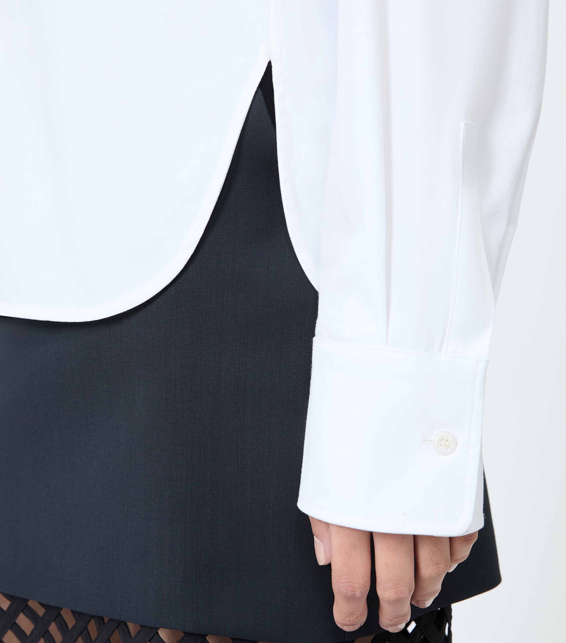 Max Mara Womens Stretch-Cotton Shirt Optical White Image 4