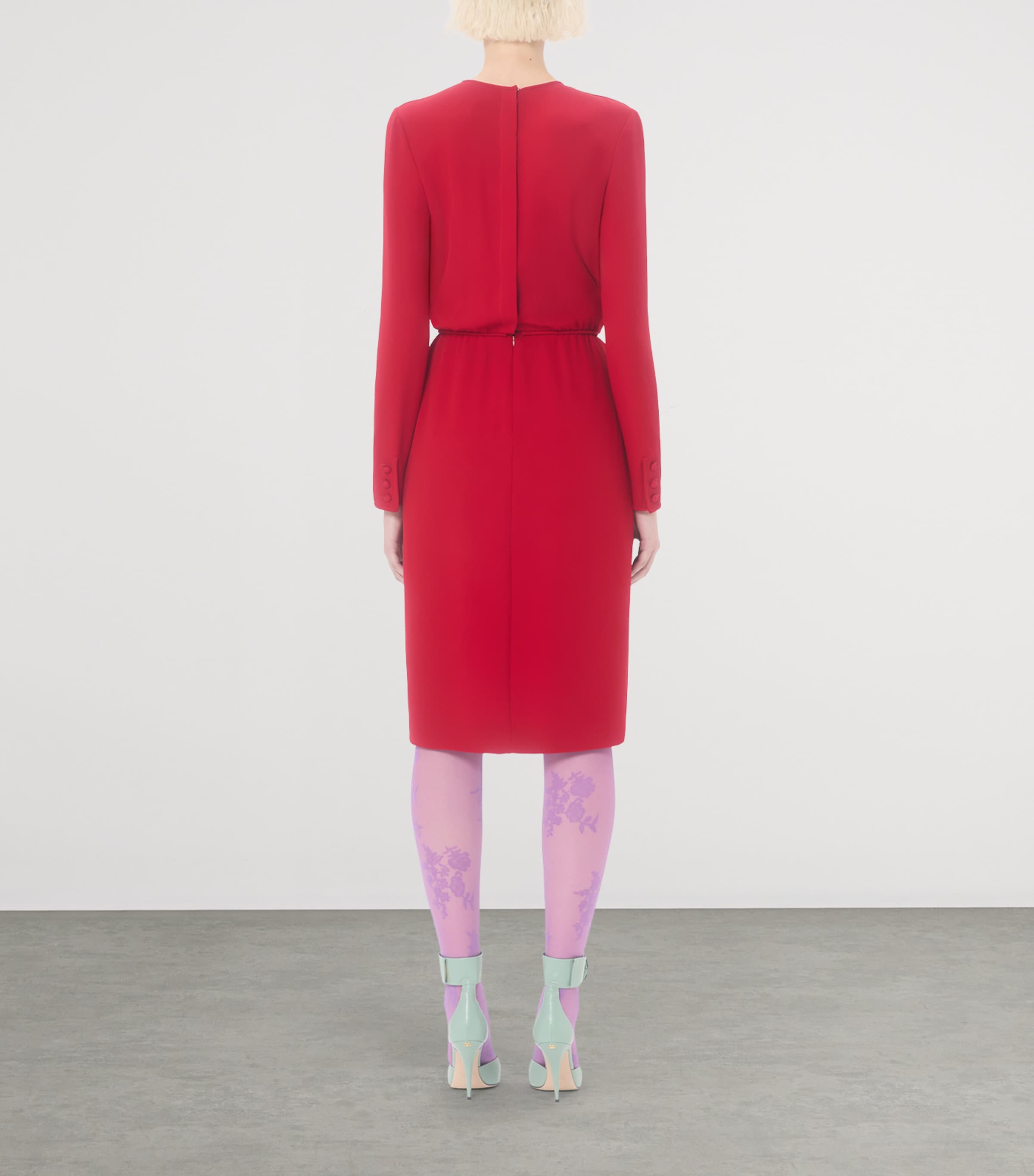 Silk Embroidered Midi Dress R9M Image 4