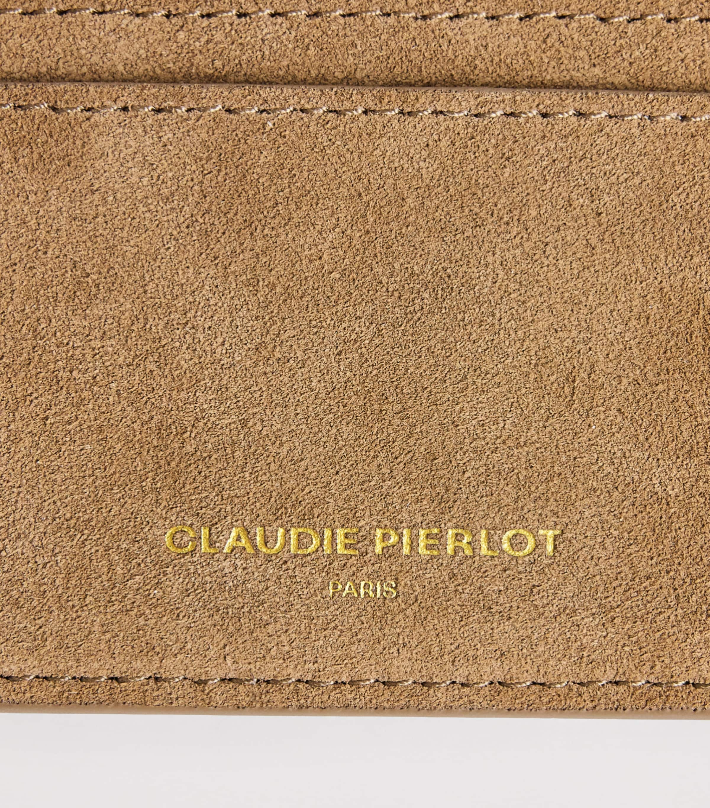 Claudie Pierlot Suede Card Holder Beige Image 4