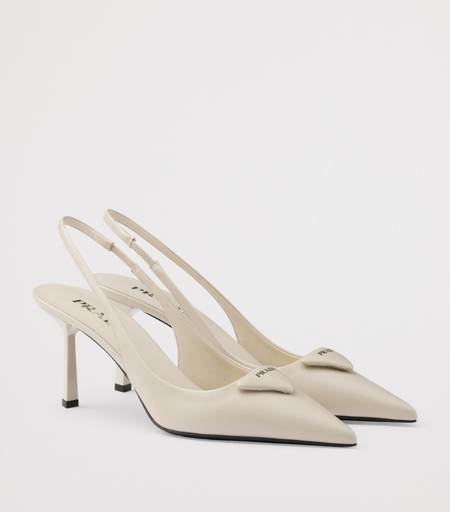 Saffiano Leather Slingback Pumps 55 F0304 Image 2