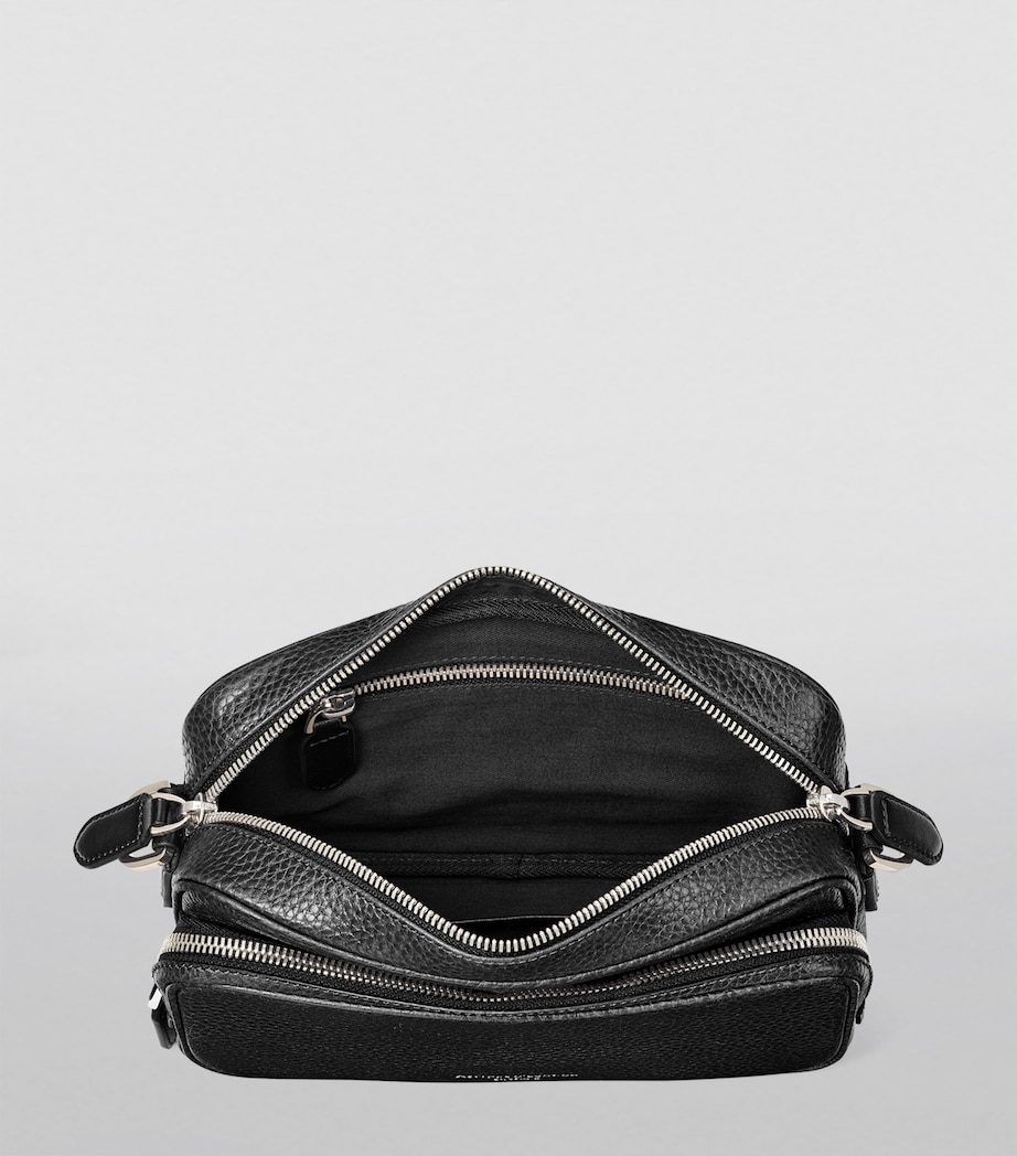 Leather Reporter East West Messenger Bag BLACK Image 4