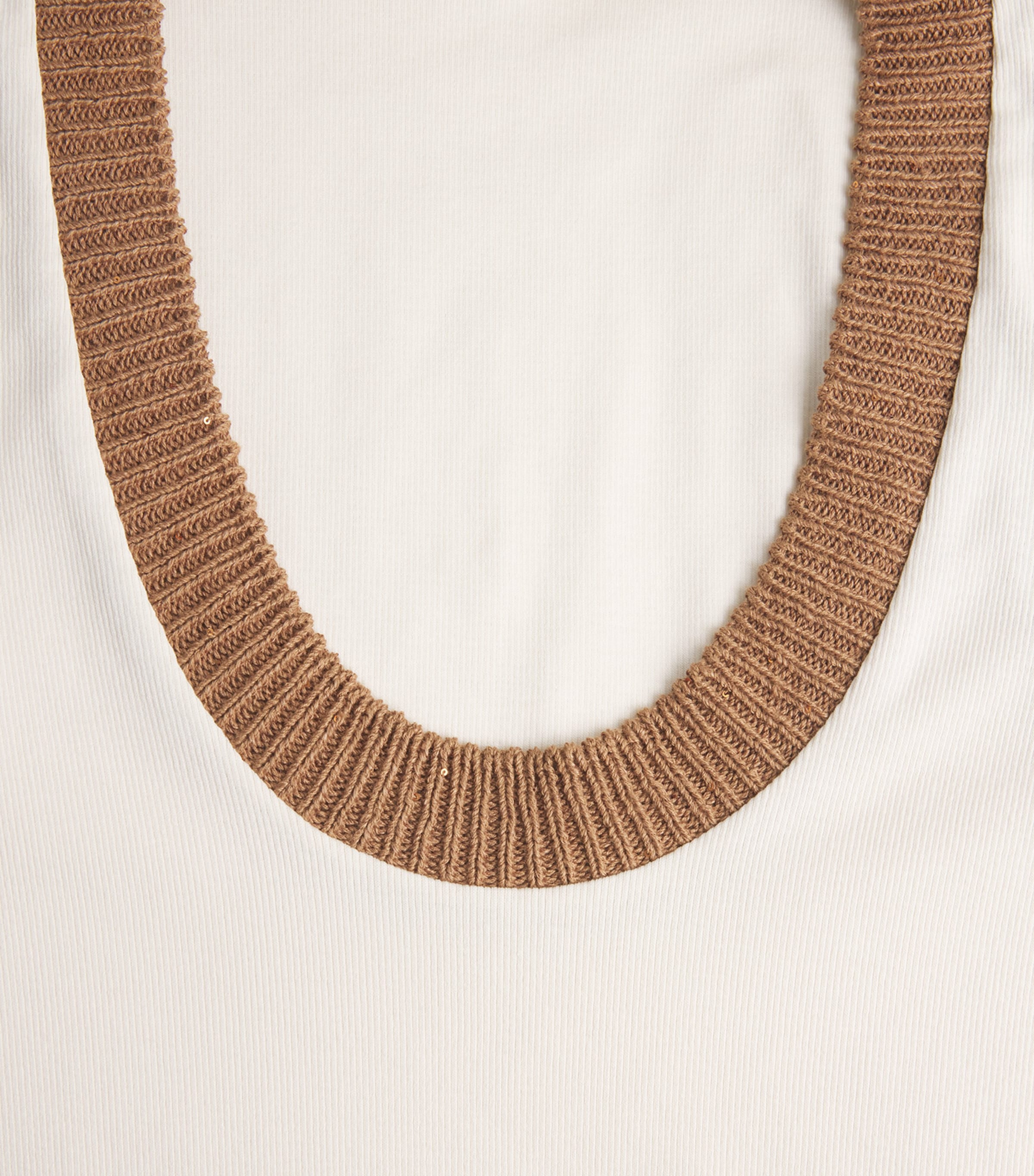 Stretch-Cotton Ribbed Tank Top VR2 BURRO/VIMINI Image 5