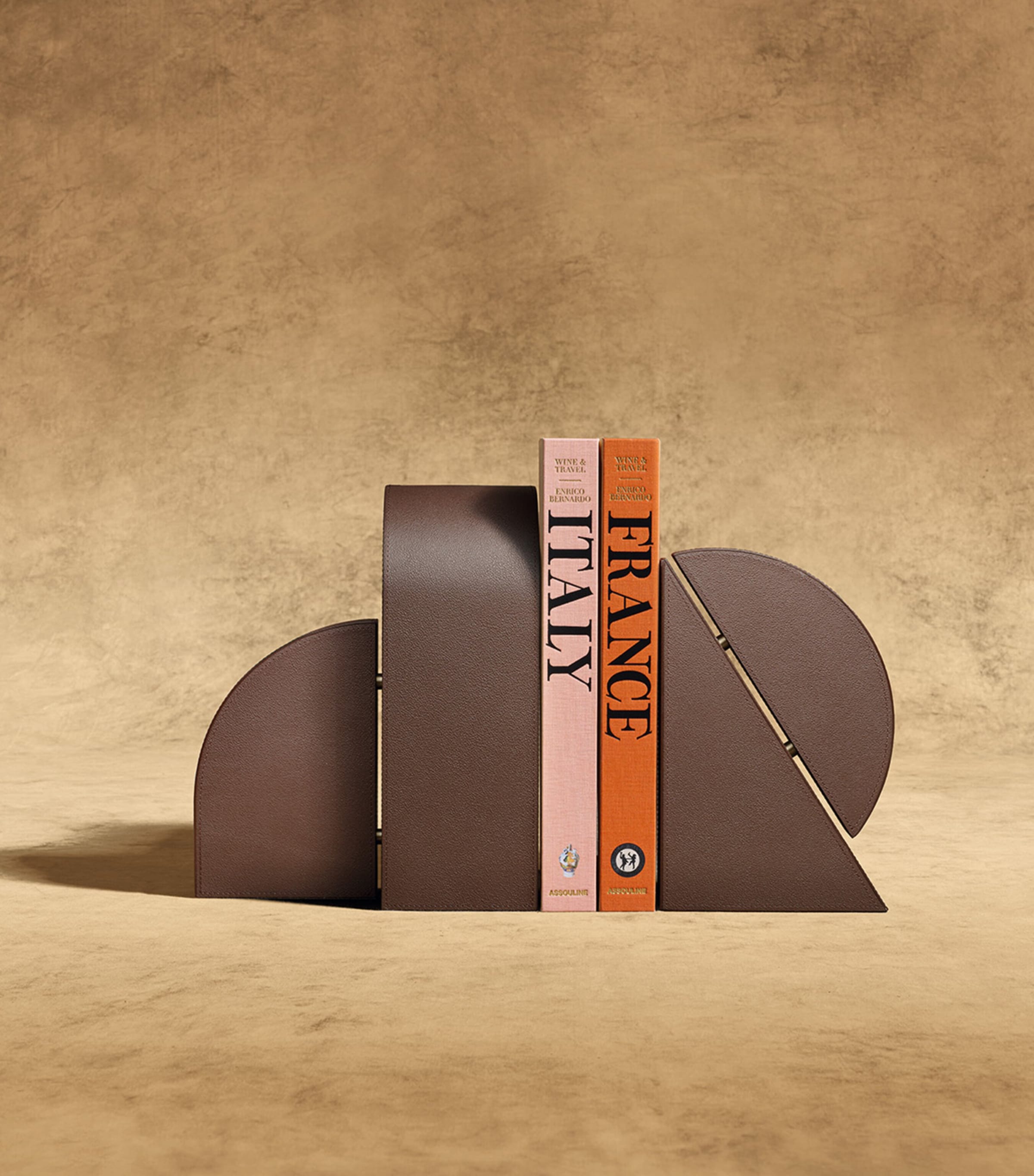 Leather Right Cubist Bookend DARK BROWN Image 2