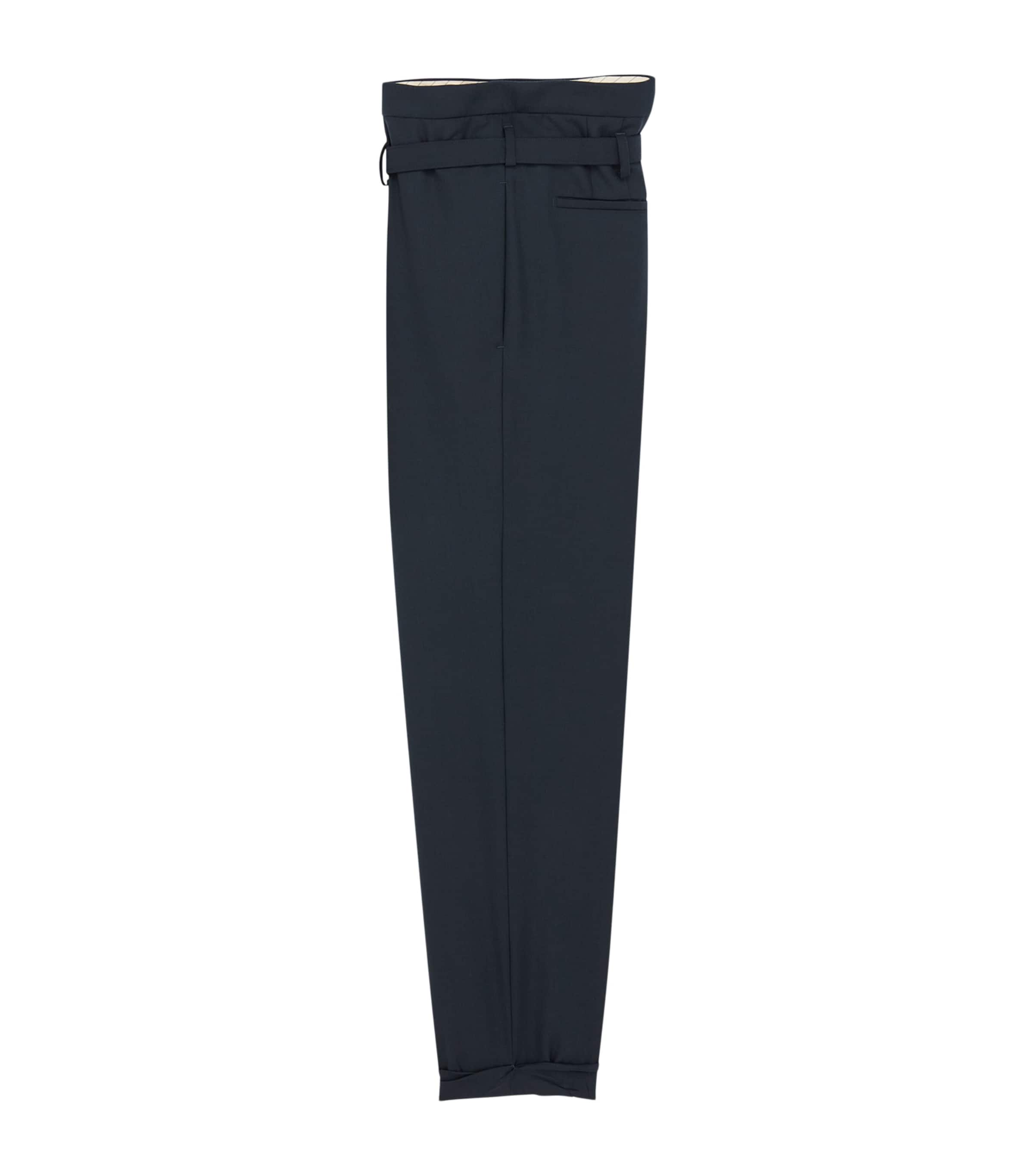 Virgin Wool Paperbag Slim Trousers 4103 Image 2