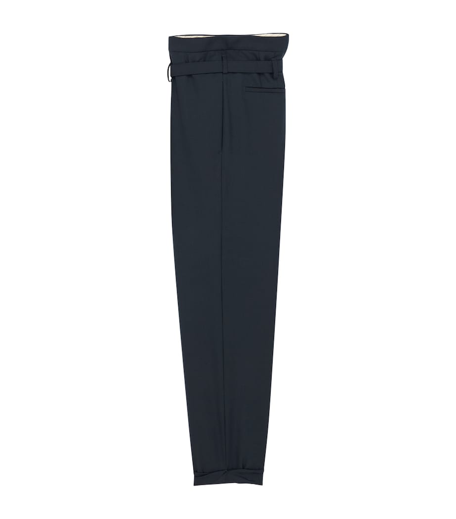Virgin Wool Paperbag Slim Trousers 4103 Image 2