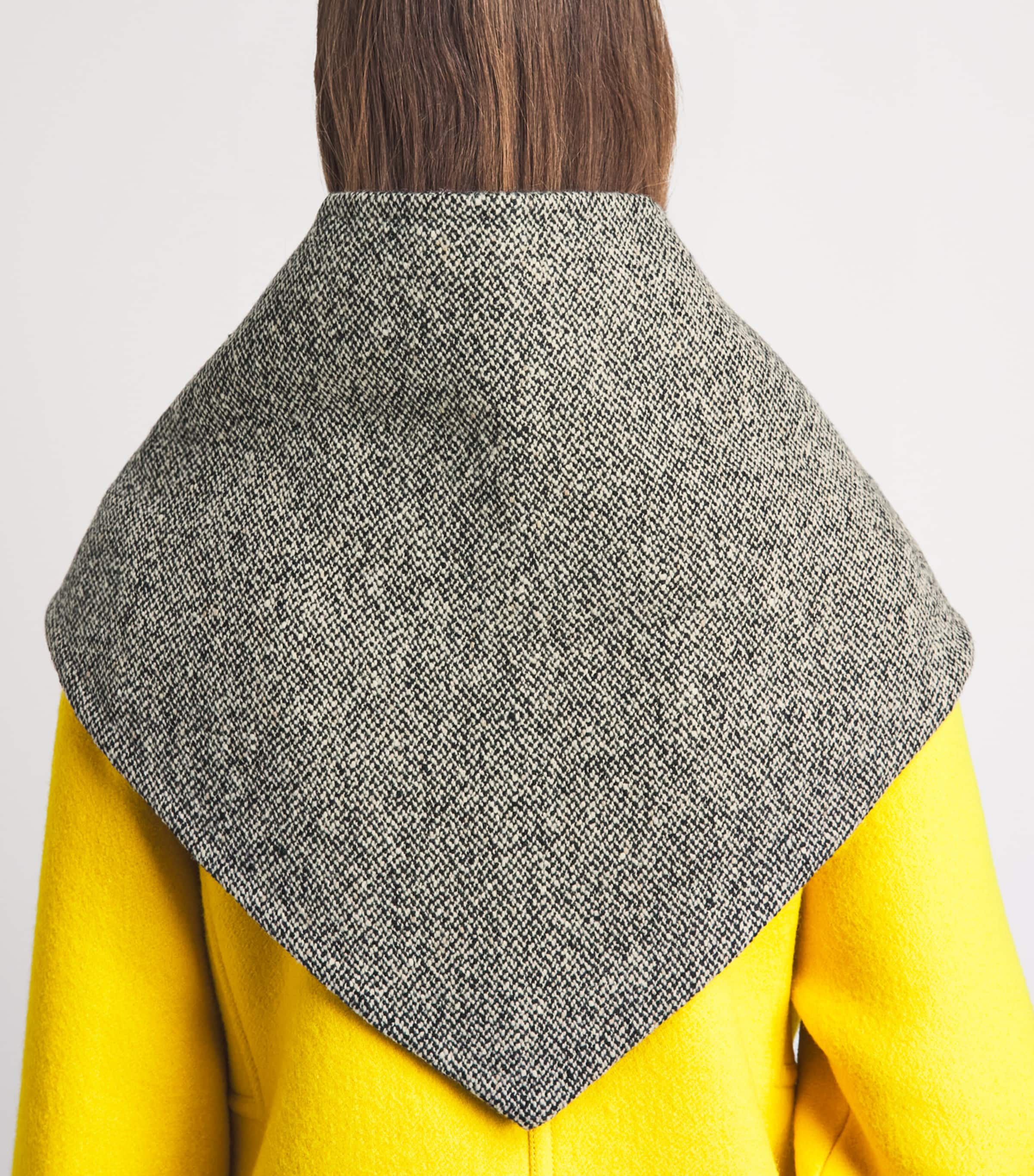 Agnona Wool-Blend Triangle Scarf Black Canvas Image 3